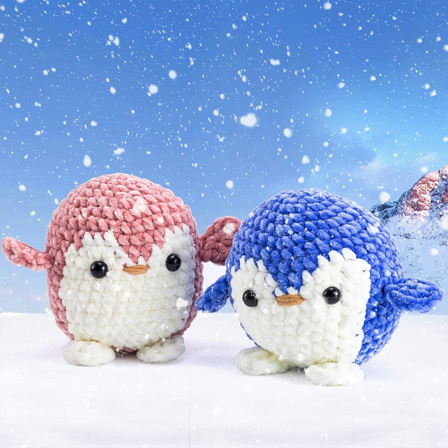 1PC DIY Penguin Crochet Kit with Step-by-Step Video Tutorials for Beginners  Knitted Animal kit With Crochet Hooks Wool Doll Cute Animal Crocheting  Knitting Kit as Creative Gift For Festival And Birthday Party