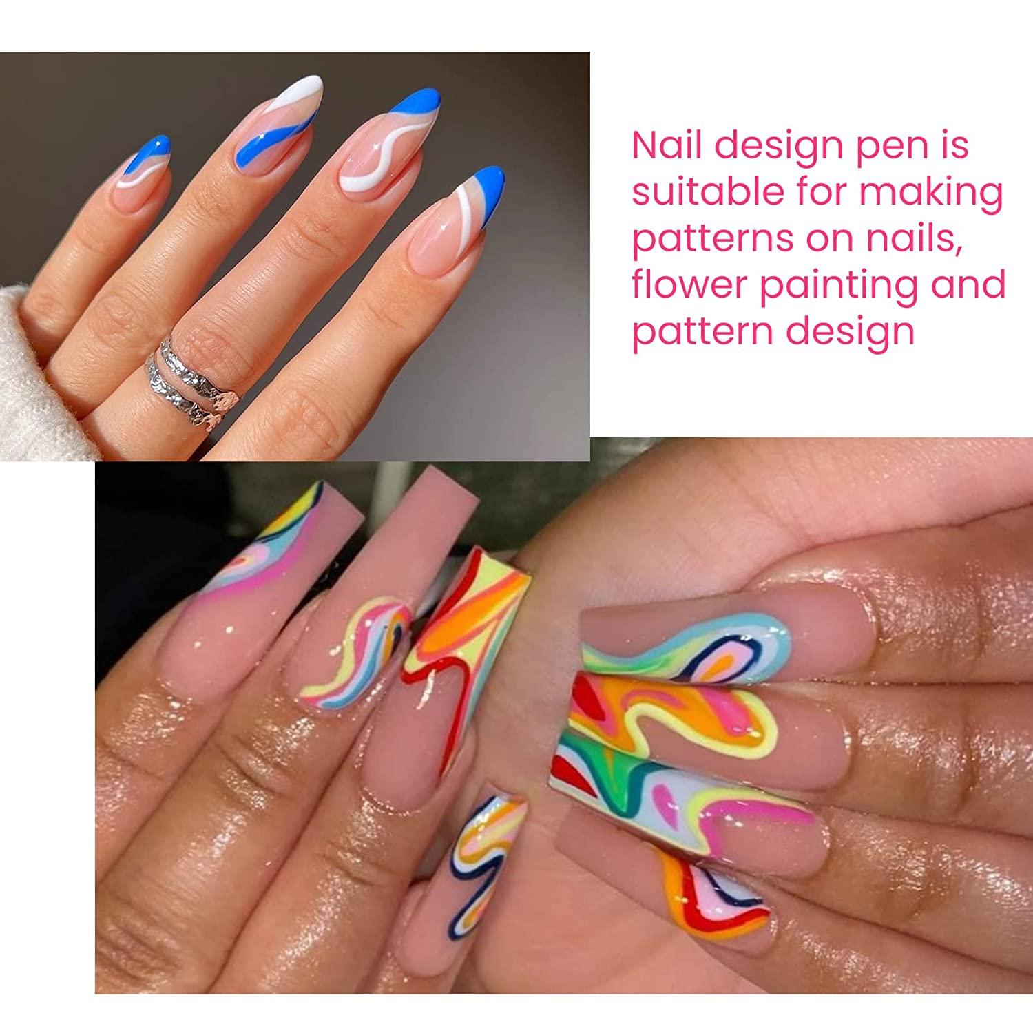 Hearnfox Nail Art Pen 3D Graffiti Drawing Dotting Paint Waterproof