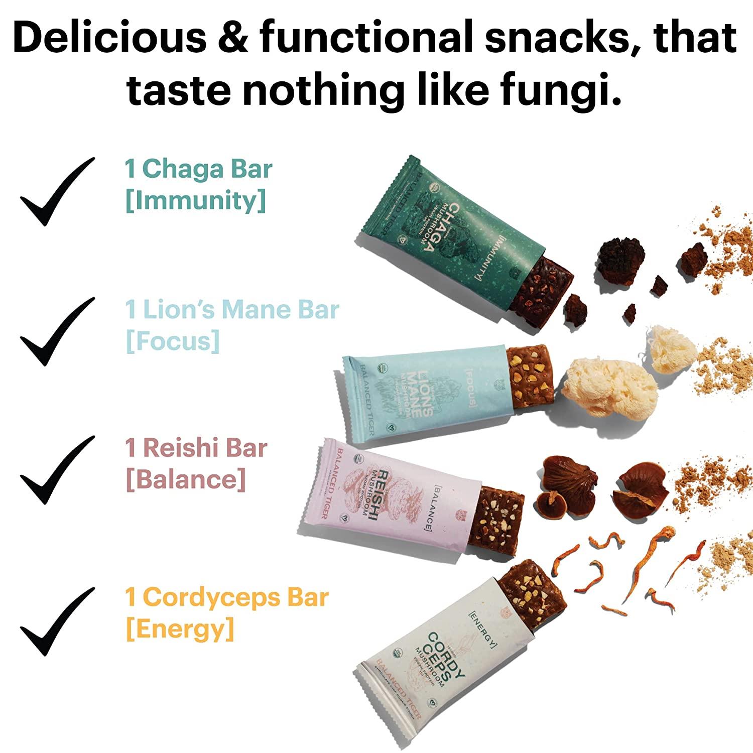 Full Dose Vegan Protein Bars with Functional Mushrooms Lions Mane