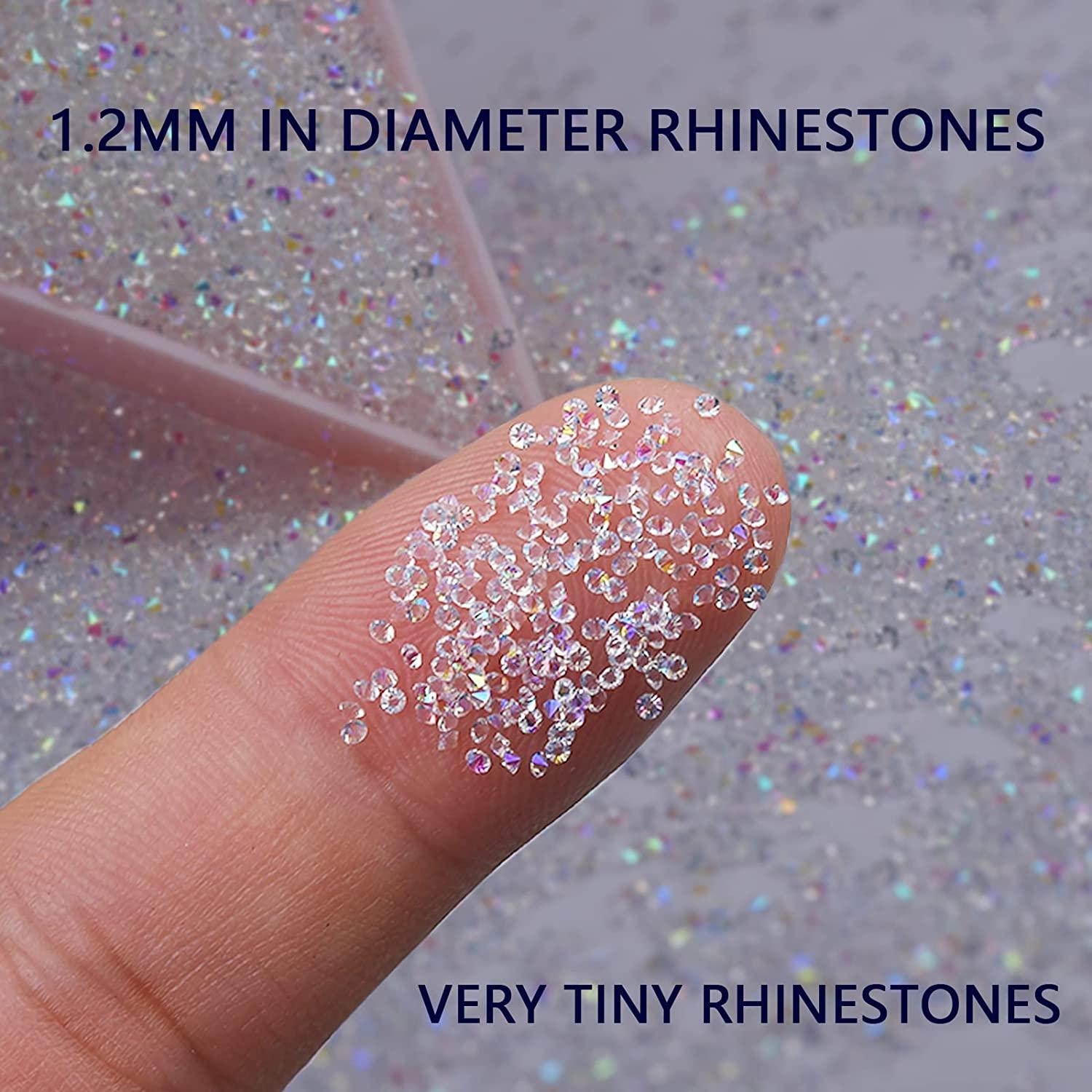 8000Pcs Ultra Mini 1.2mm Nail Rhinestones Sand Nail Diamonds Micro
