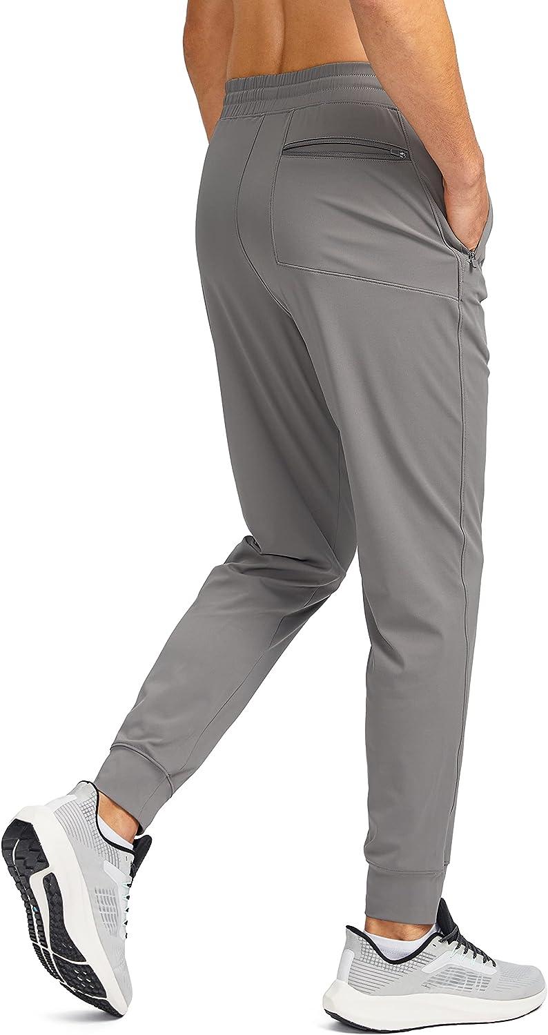 Pudolla Men's Joggers Sweatpants with 3 Zipper Pockets Workout