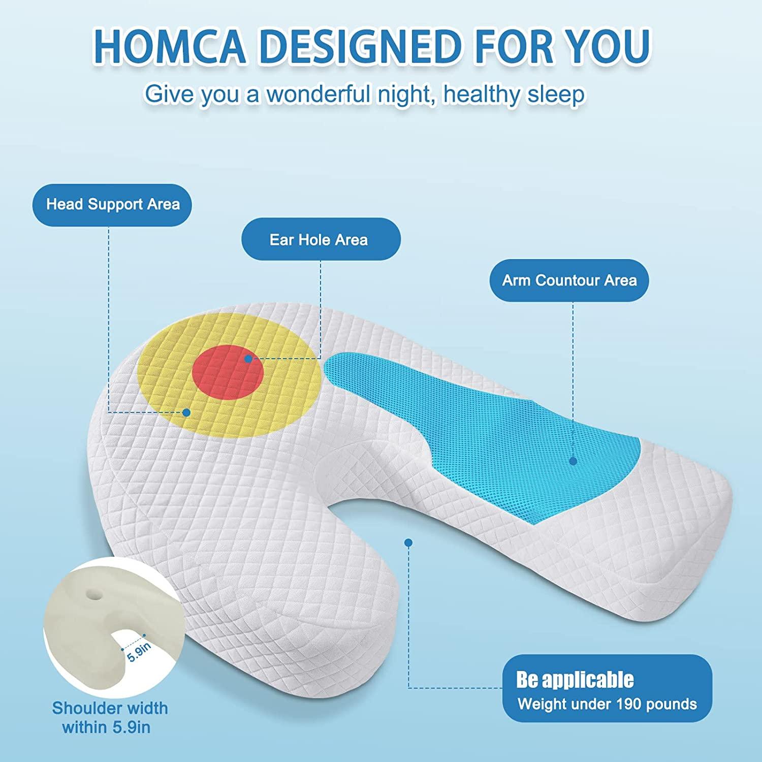 HOMCA Pillow for Side Sleeper Body Pillow for Adults Memory Foam