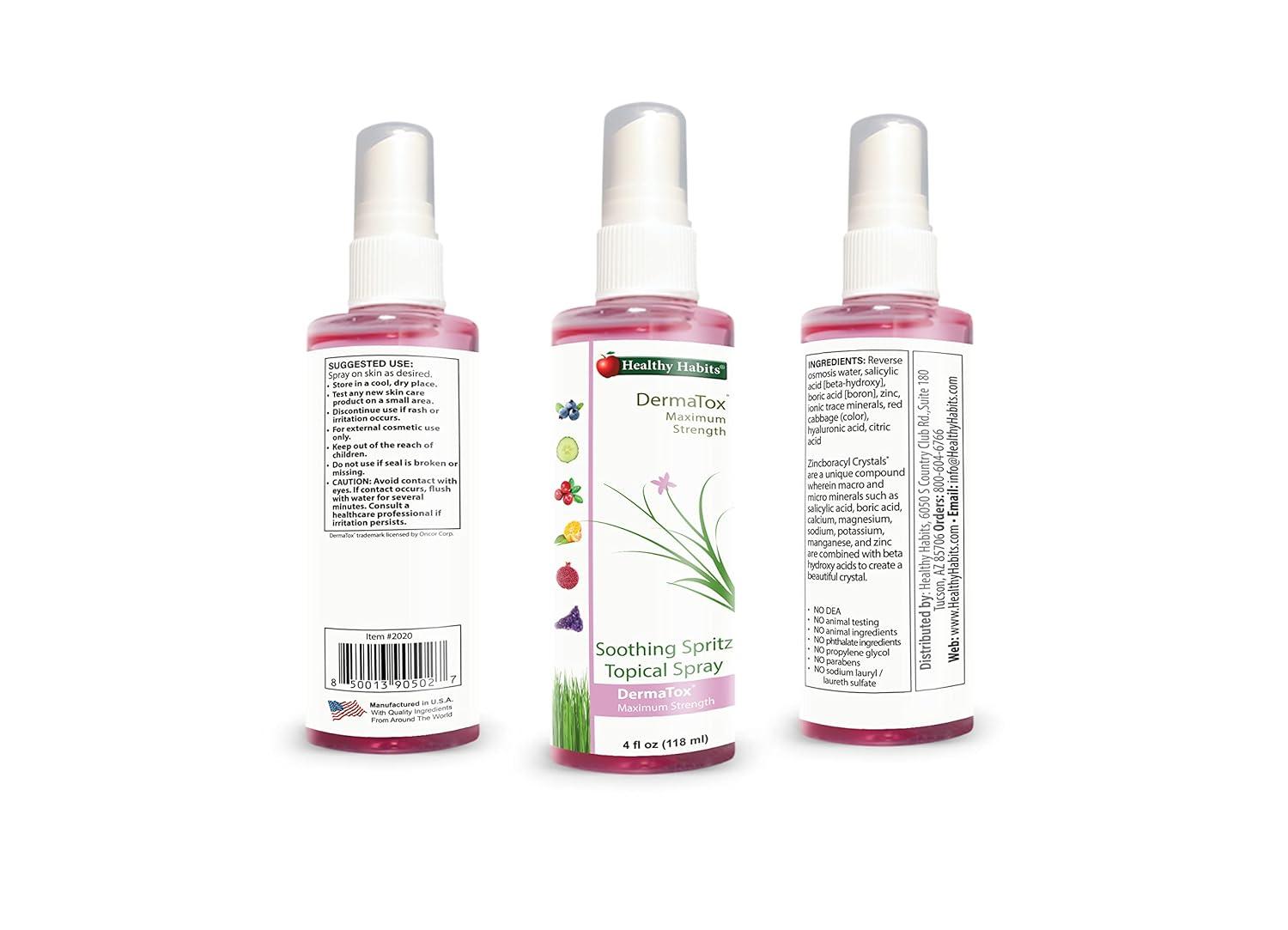 Healthy Habits DermaTox 4oz Soothing Spritz Topical Spray All Natural