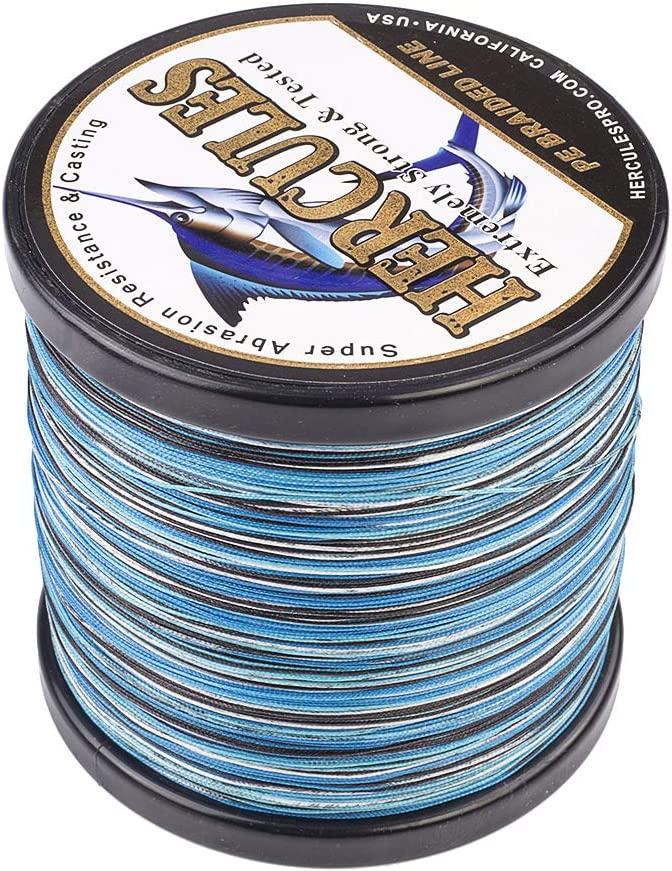  HERCULES Super Strong 100M 109 Yards Braided Fishing Line 50  LB Test For Saltwater Freshwater PE Braid Fish Lines 4 Strands - Grey, 50LB