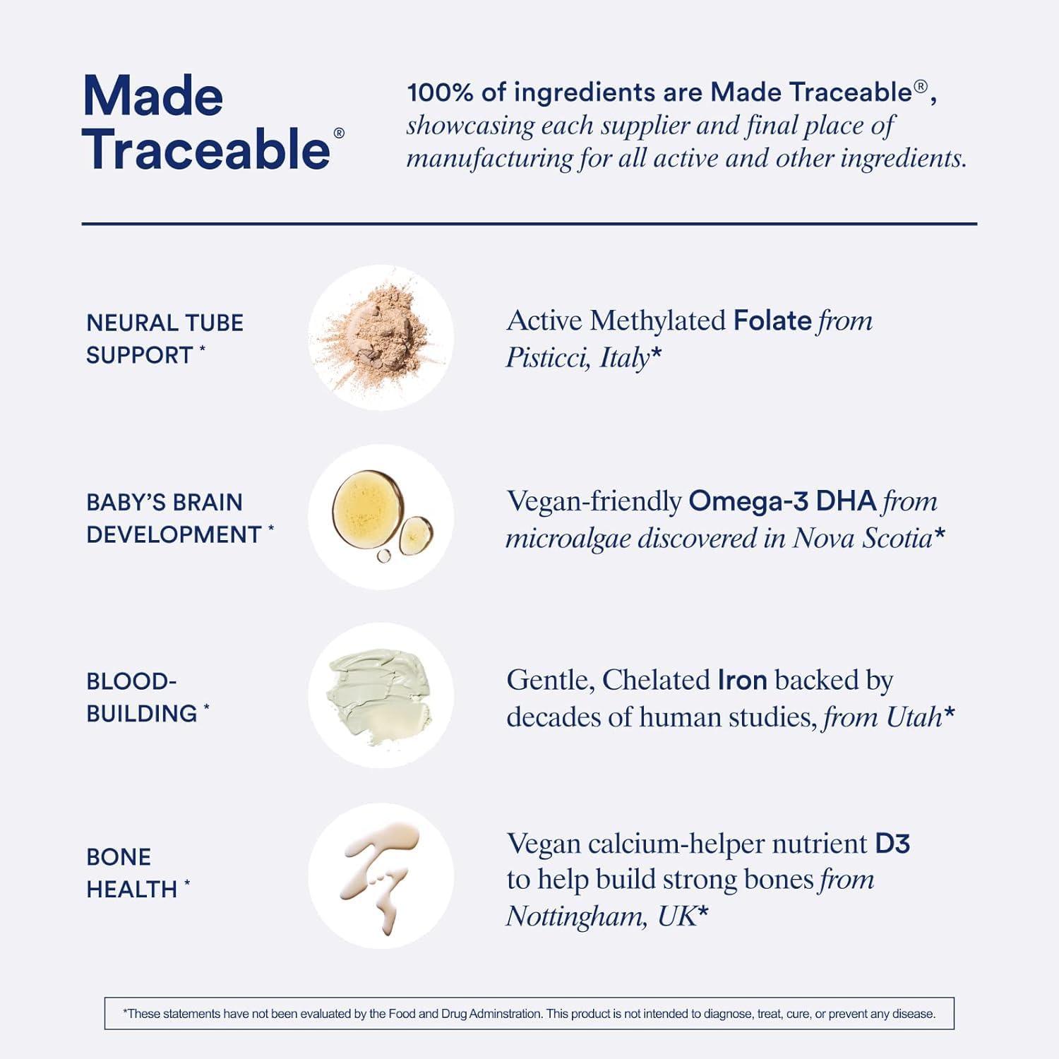 Ritual Prenatal Vitamin with Folate, Choline, Omega3 DHA, Iron, and