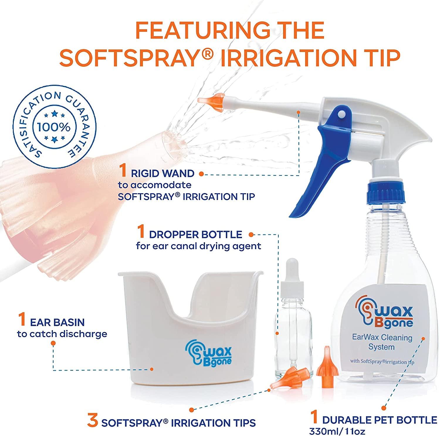 WaxBgone Ear Wax Removal Kit with SoftSpray Tips Safe & Effective