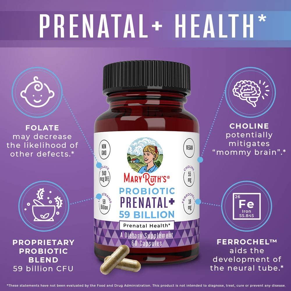 MaryRuth Vegan Prenatal Probiotic 59 Billion CFU Pregnancy