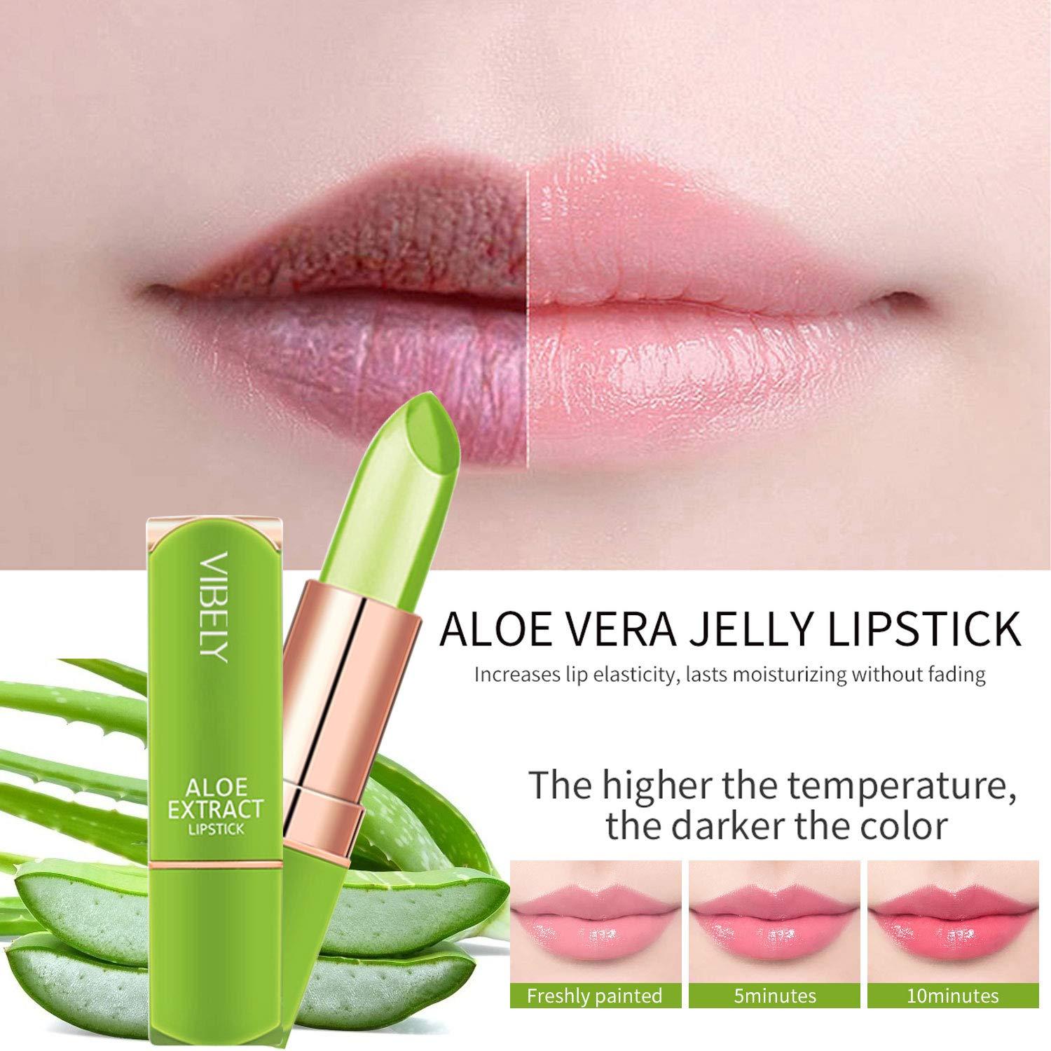 2 Packs Aloe Vera Lipstick , Kaynest Lips Moisturizer Long Lasting