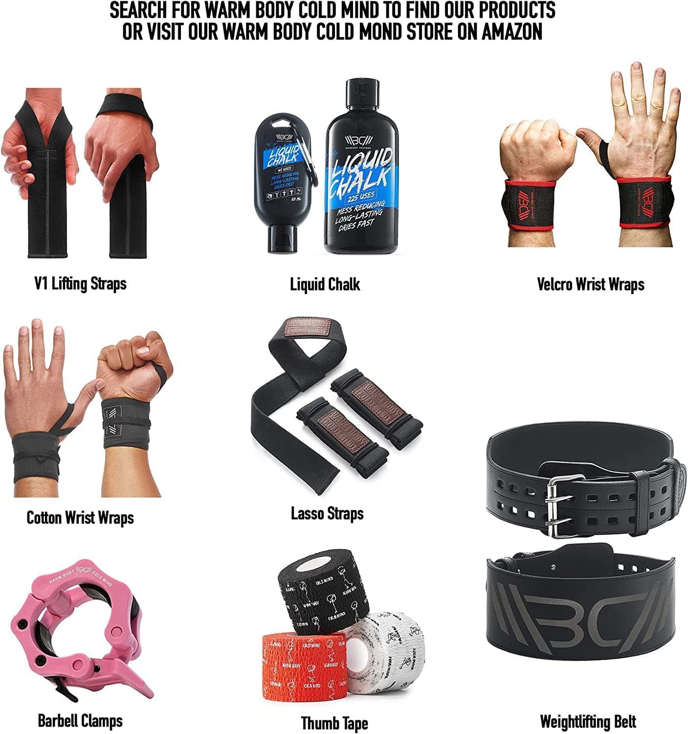 WARM BODY COLD MIND Premium Velcro Weight Lifting Wrist Wraps for