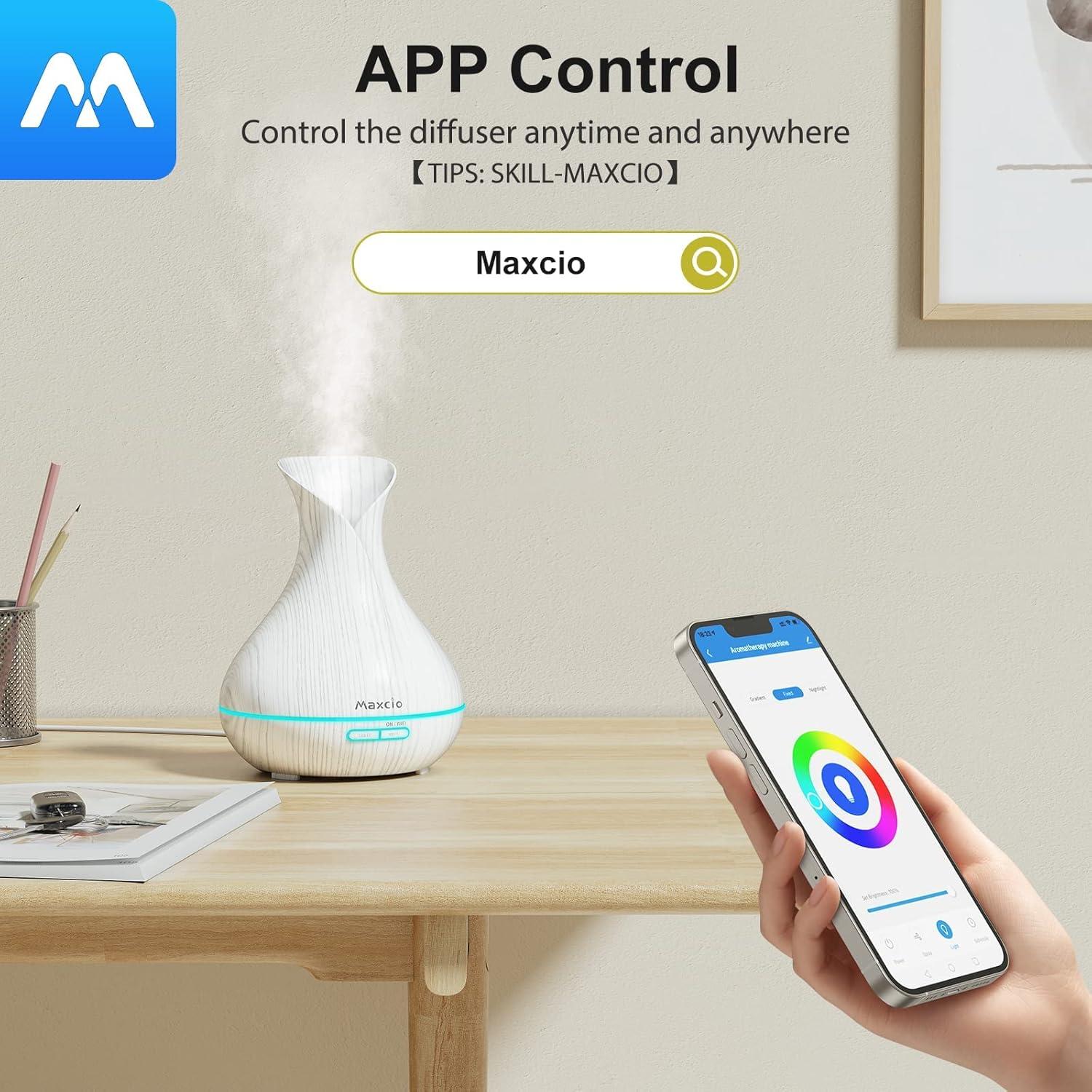 Diffusore Aromi WiFi 400ml Smart Life – Aroma Difusor Con Timer E Luci LED – Compatibile Alexa E Google Home