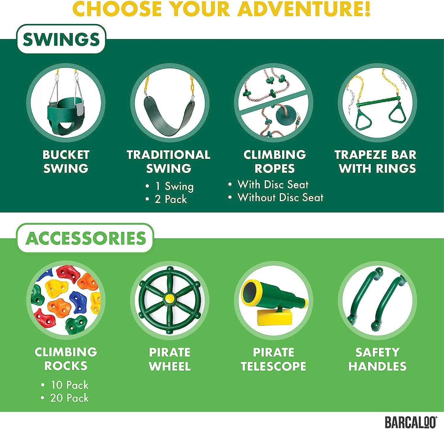 Barcaloo Playground Equipment 6.5 Ft Climbing Rope for Kids Swing Set