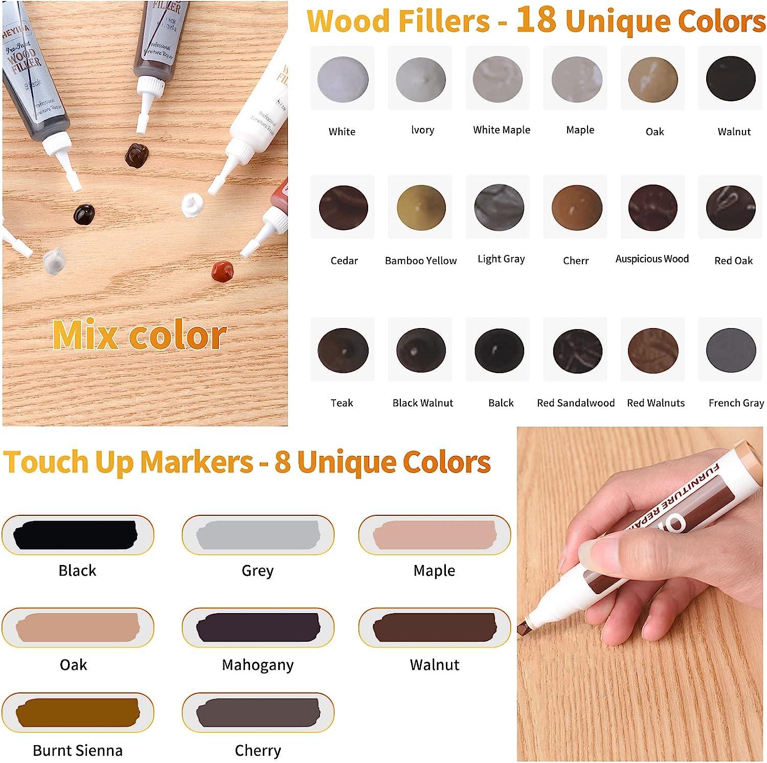 Wood Floor Repair Kit - 40 Sets - Furniture Repair Kit Wood Markers,  Hardwood Repair Kit Wood Filler for Scratches Stains Holes - Touch Up Any  Wood, Laminate, Cabinet, Door, Table