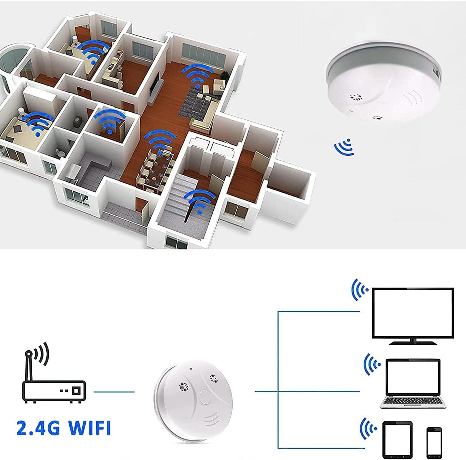 Invisible Spy Camera, Wireless Wifi Spy Camera Smoke Detector With Night  Vision Motion Detection Hd 1080p Secret Camera Small Nanny Camera With  Mobile