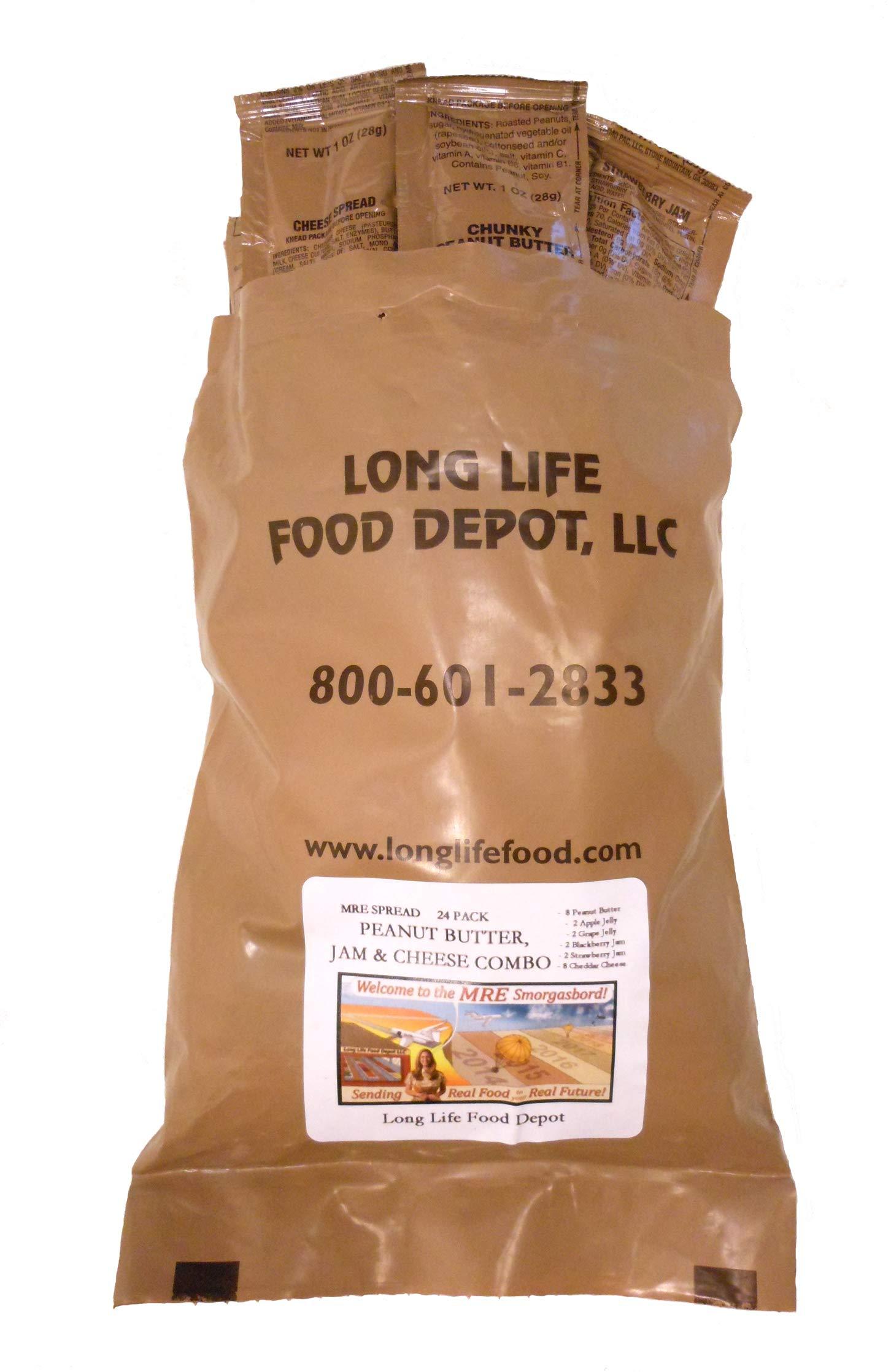 LLFD MRE Peanut Butter, Jam and Cheese Spread Combo 24 Pack