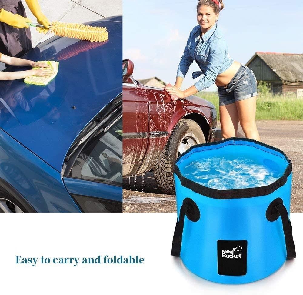 Collapsible Bucket Water Storage Container, Folding Water Storage Bucket,  20L 5 Gallon Wash Basin for Household Cleaning Fishing Car Washing Green 