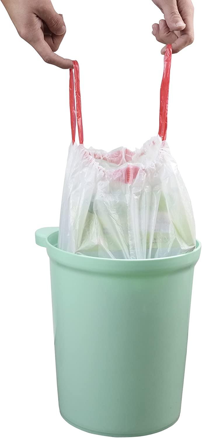 Doryh 2.5 Gallon White Drawstring Trash Bags, 2 Rolls/120 Counts