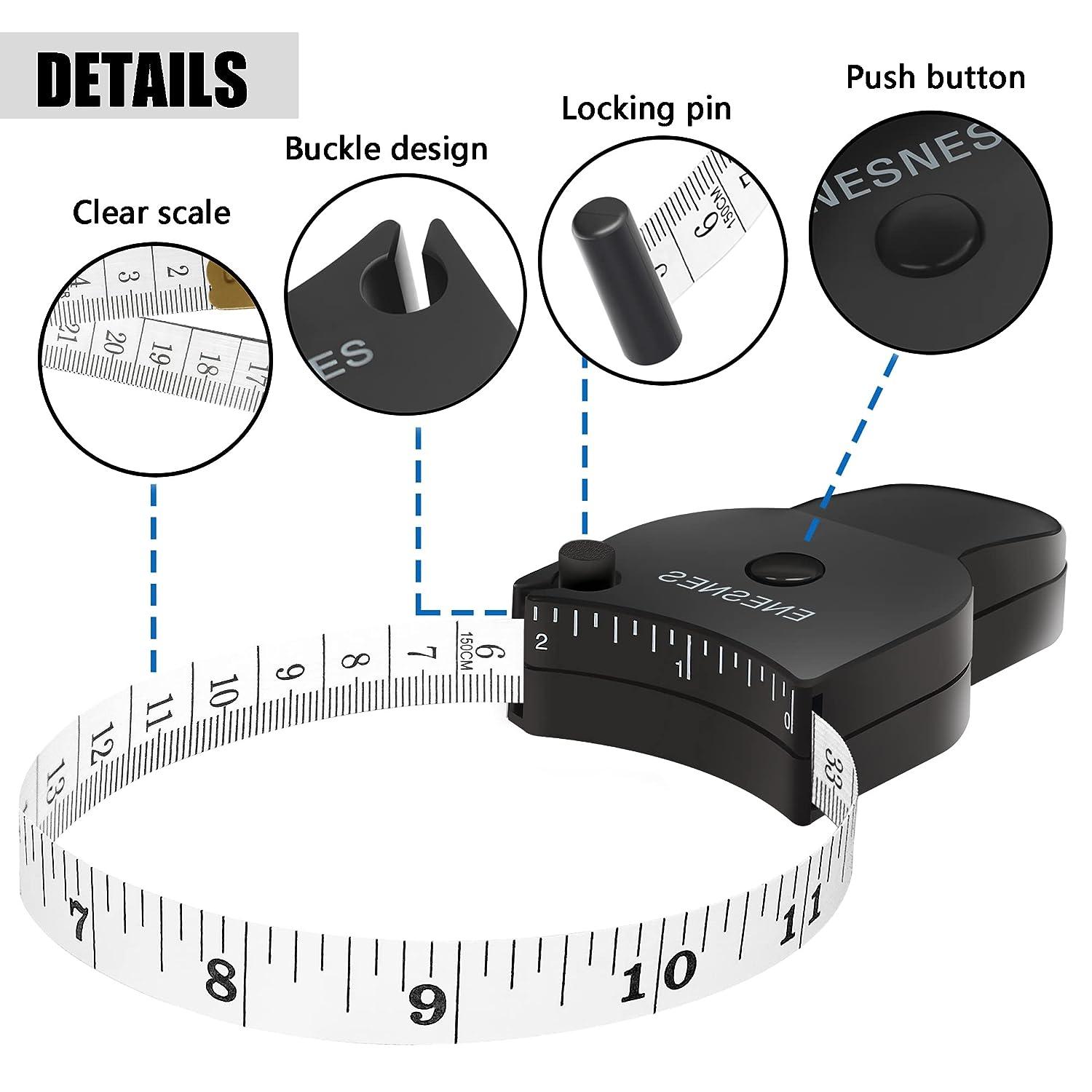 Hroevc Measuring Tape for Body Measurements, Soft Body Measuring Tape  Weight Loss, Retractable Body Tape Measure 60Inch(150cm)