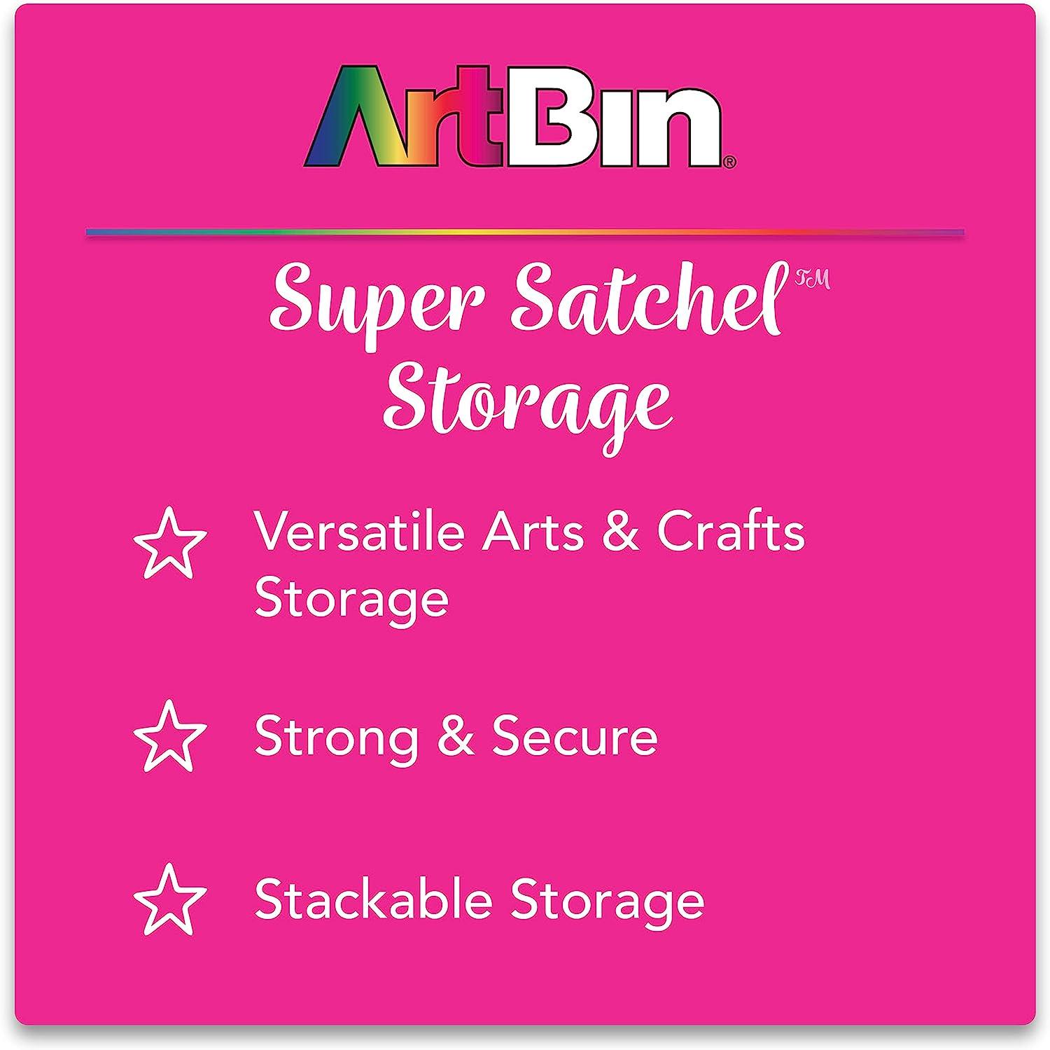 ArtBin 6990SO Super Satchel Double Deep with Removable Dividers, Large  Portable Art & Craft Storage with Handle, Clear/Gold Clear & Gold Double  Deep 1 Pack Organizers