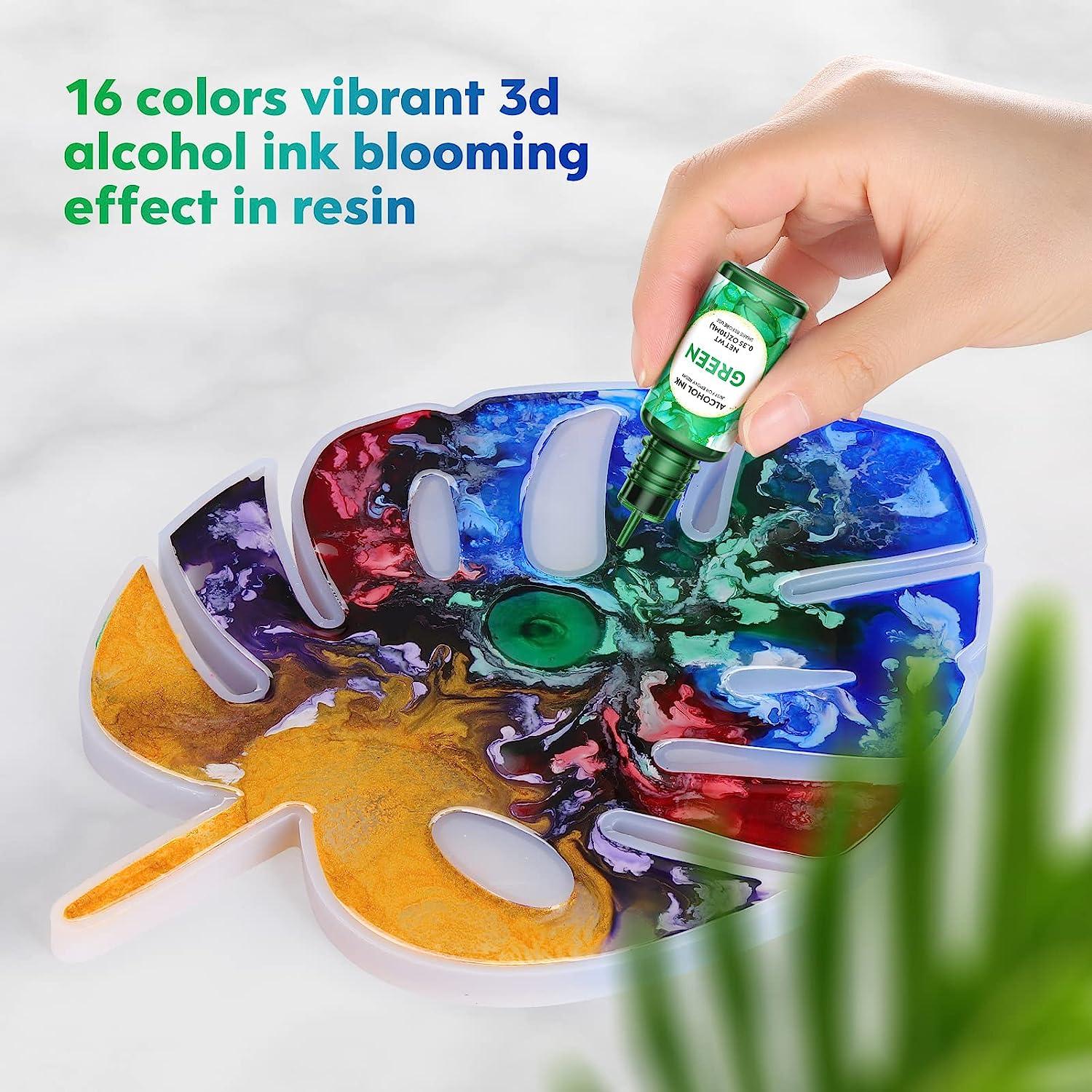 Metallic Alcohol Ink Set,12 Colors High Concentrated Metallic Mixatives Alcohol Pigment Epoxy Resin Art Alcohol Paint For Painting Resin Petri Dish