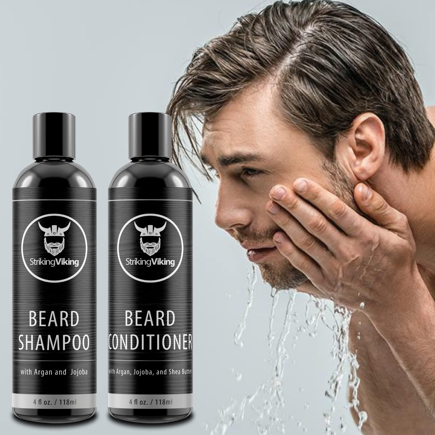 Striking Viking Beard Shampoo & Conditioner Set - All-Natural, Organic ...