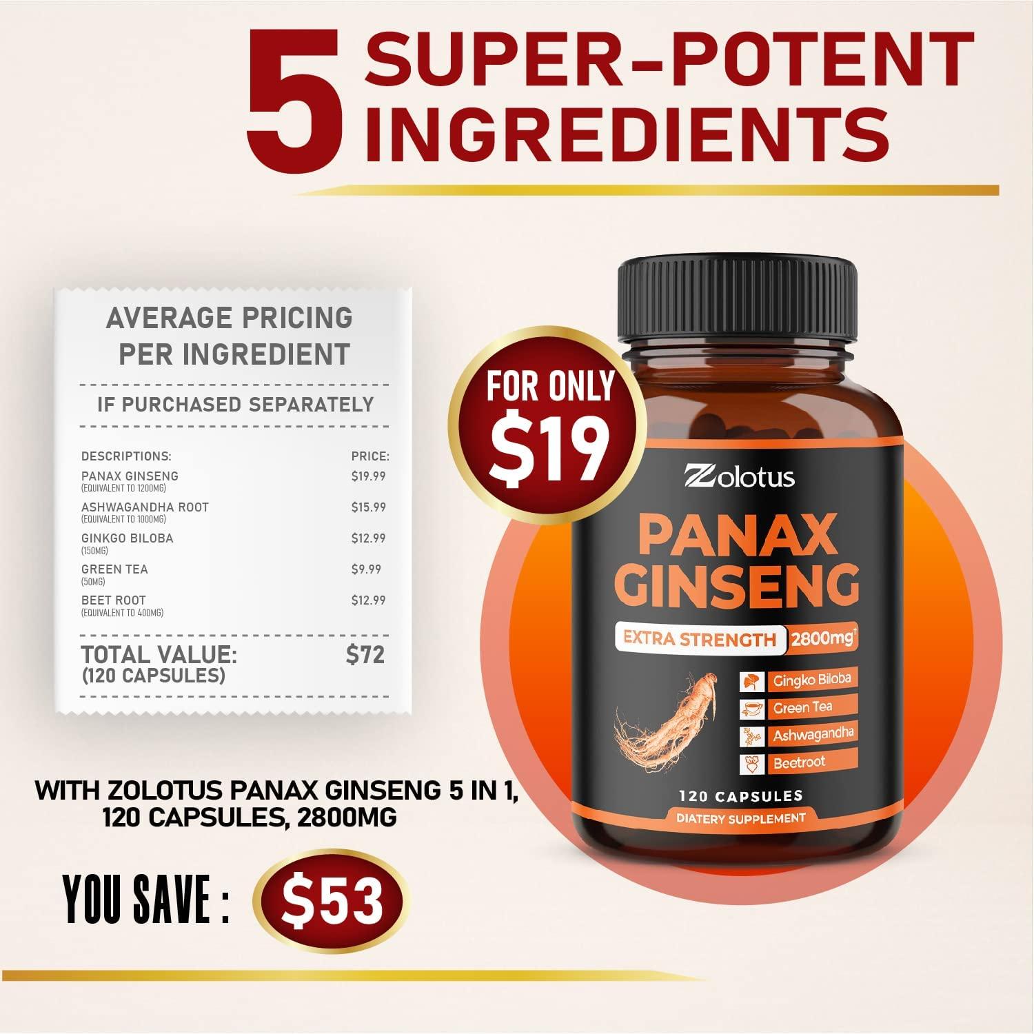 Estratto Di Ginseng Rosso Coreano Panax – 120 Capsule 1600mg – Alta Dose Vegano