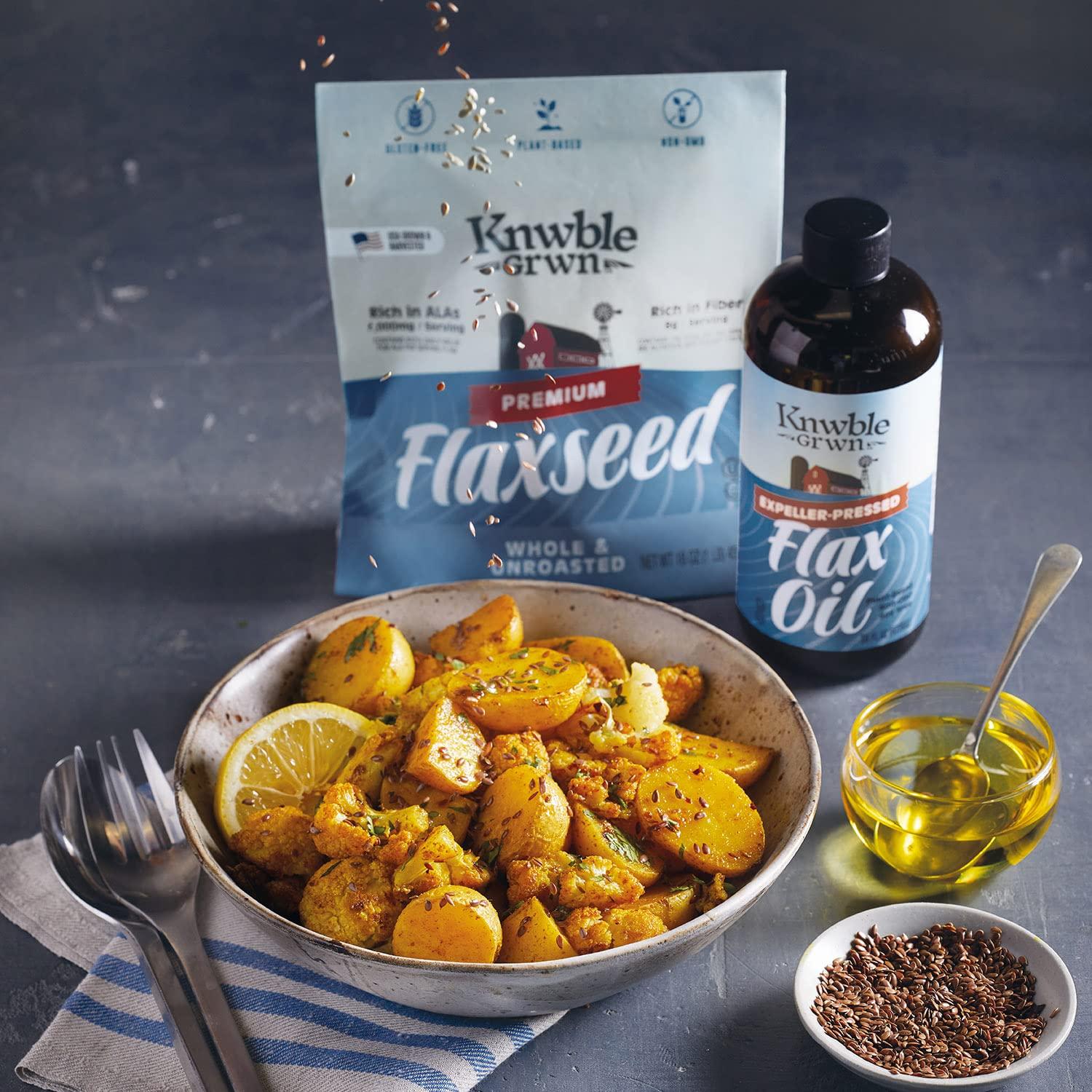 KNWBLE GRWN Pure Flaxseed Oil, Fresh, Expeller Pressed, PlantBased