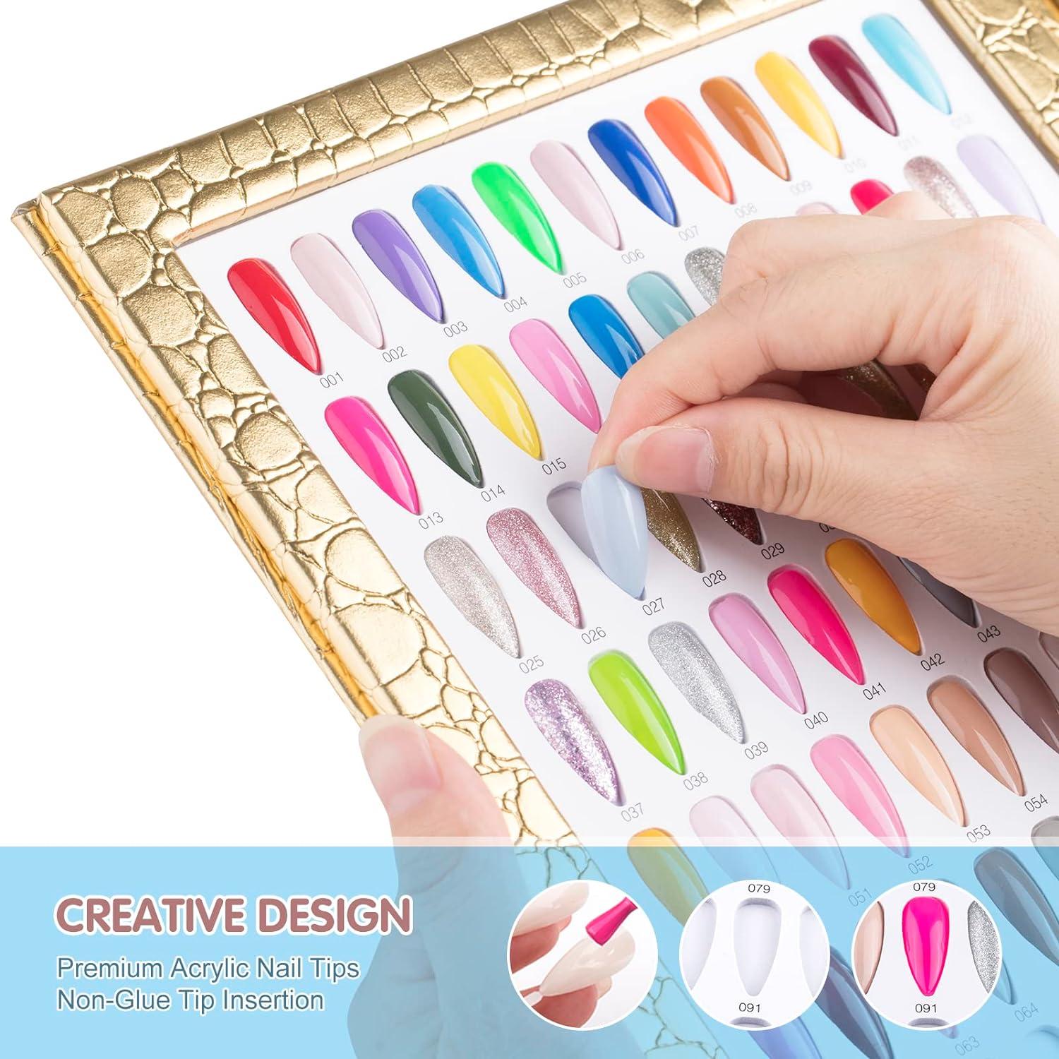 Amazon.com : 2 Types 216 Colors Nail Display, Nail Art Supplies Of Colored  Nails, Salon Color Chart, Nail Showing Tool, Book Nail Organizer Book For  Nail Art Equipment Include Nails Tip(White) :