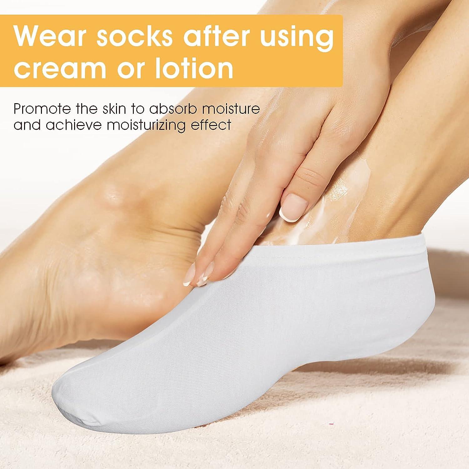 WLLHYF 3 Pairs Moisturizing Socks Overnight Spa Socks for Dry Feet,  Moisture Enhancing for Women Ladies, Lotion Overnight Absorbing Sock
