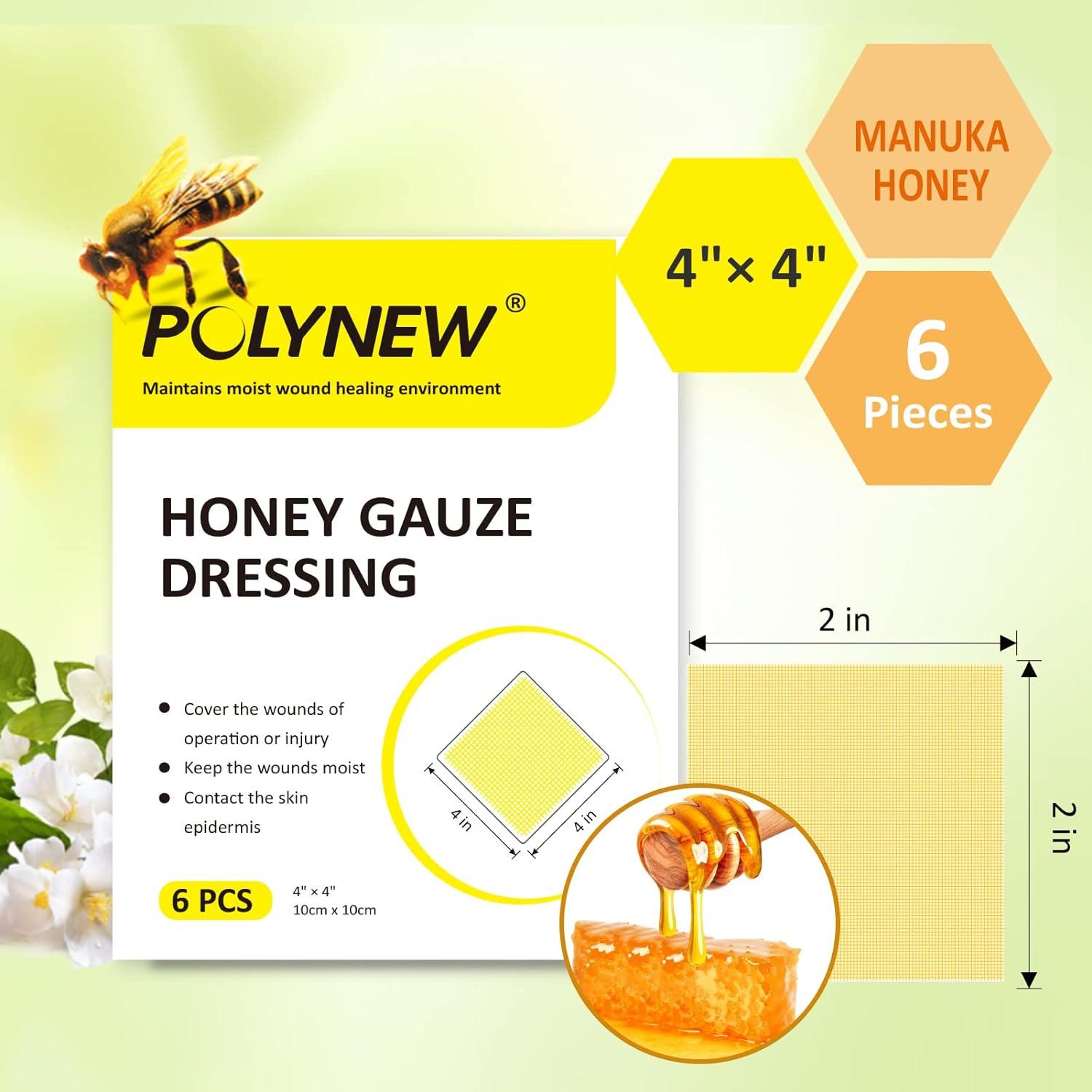 Buy Polynew Manuka Honey Gauze Dressing, 12 Individual Pack, 2x2