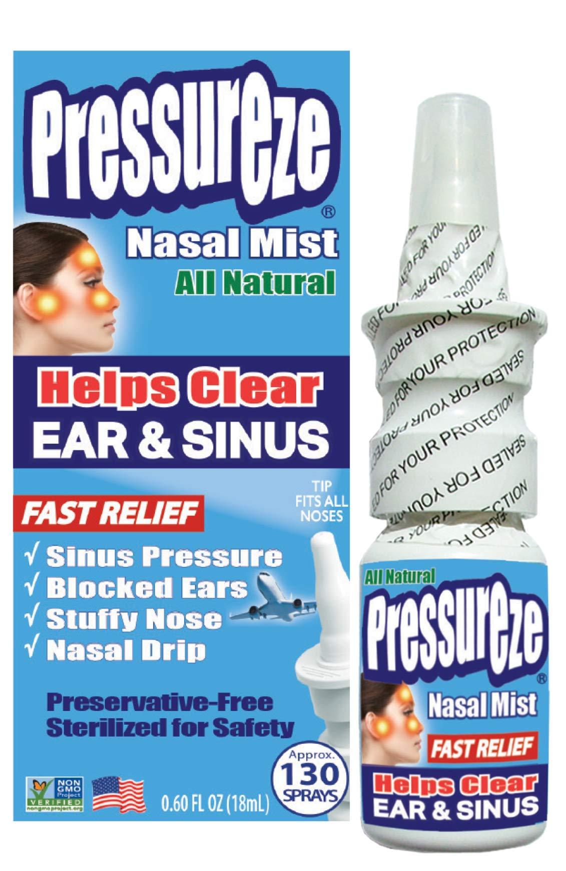 Pressureze All Natural PreservativeFree Sterile Nasal Spray Fast