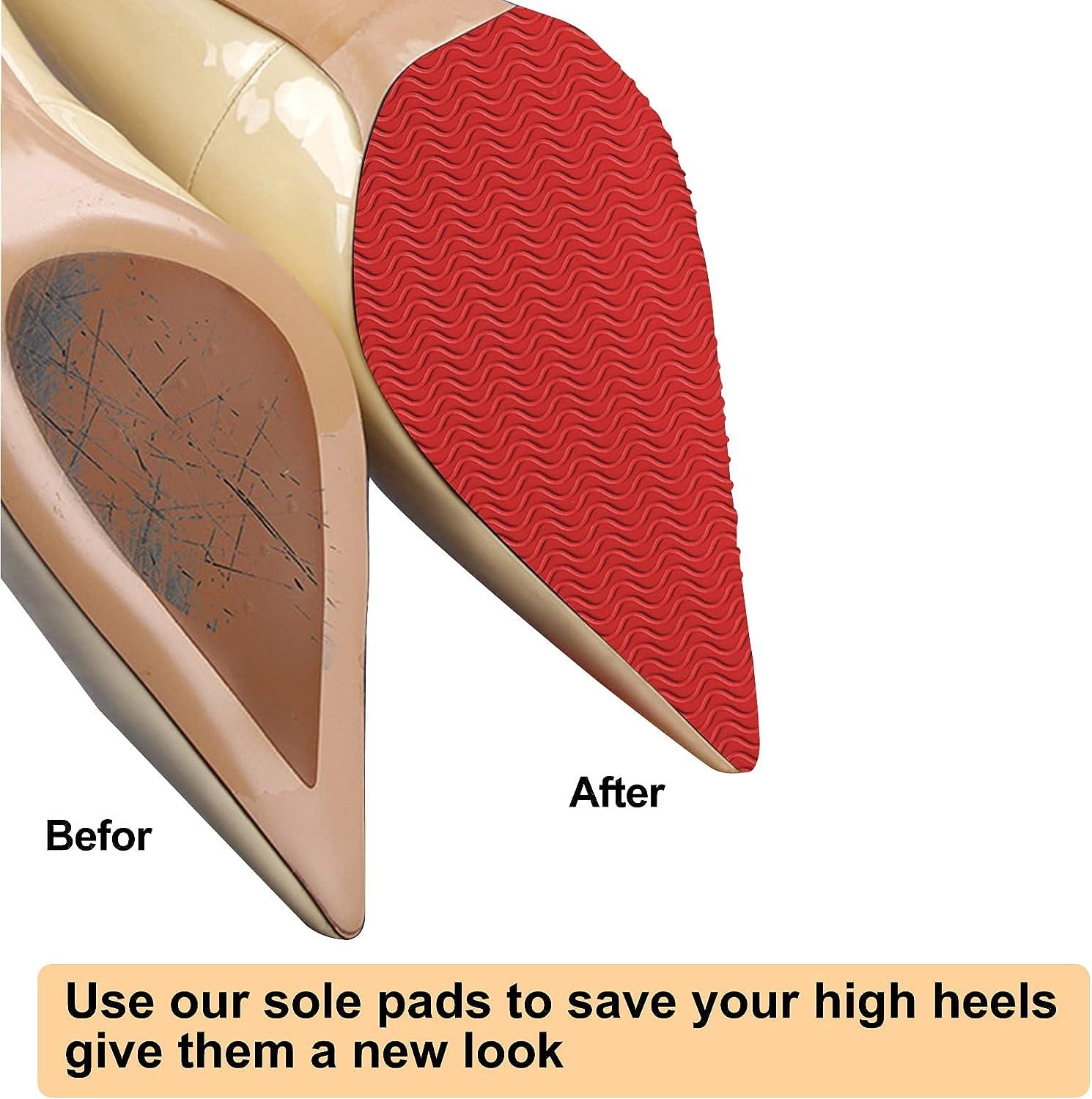 Shoe Sole Protectors for Christian Louboutin Heels, Red Silicone Non-Slip  Self Adhesive Shoes Cover Bottoms, Shoe Bottom and Heel Anti Slip Grip Pads