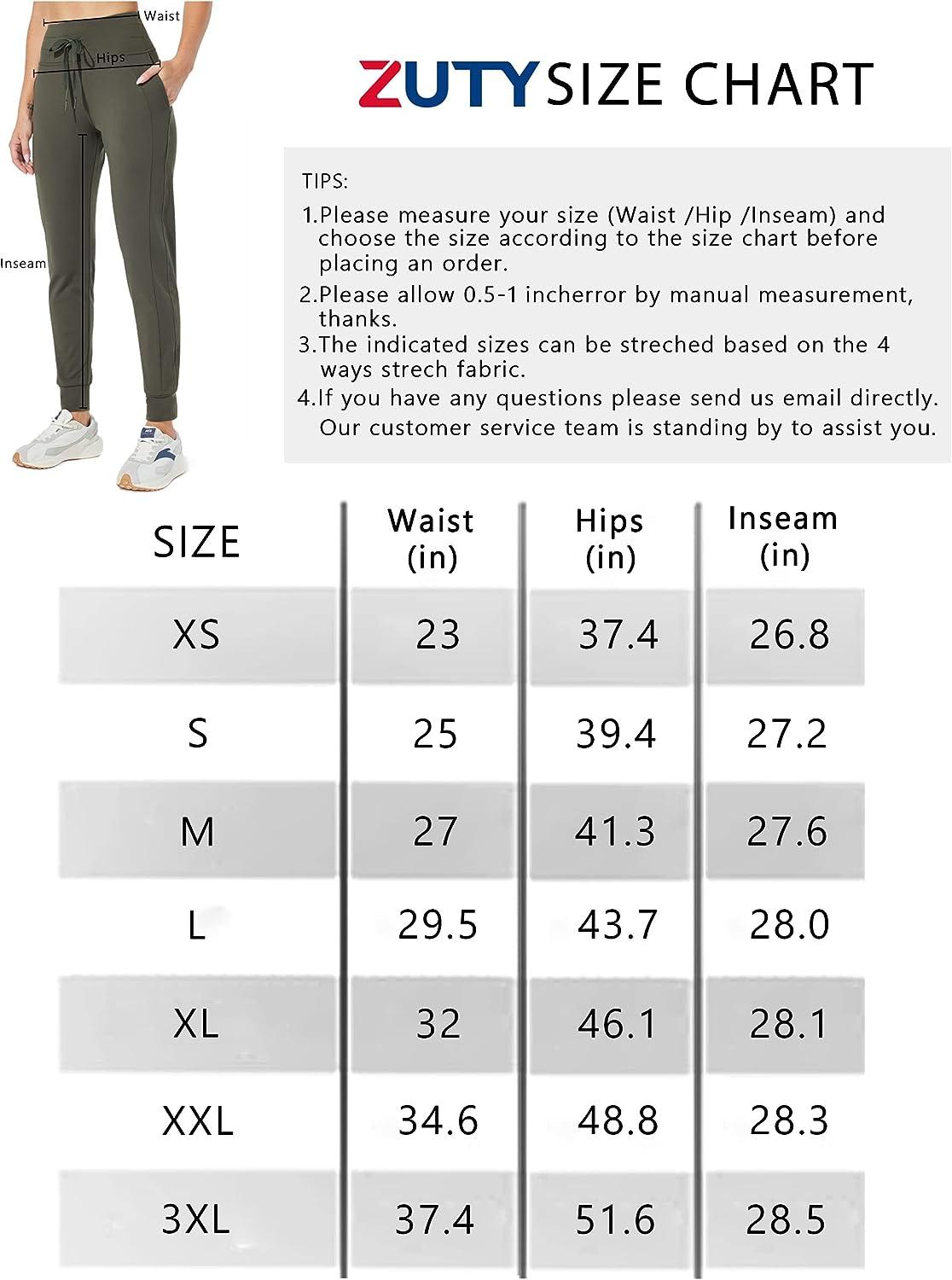 ZUTY Joggers for Women High Waisted Women Sweatpants with Pockets for Athletic  Running Tapered Track Pants for Workout Black XX-Large