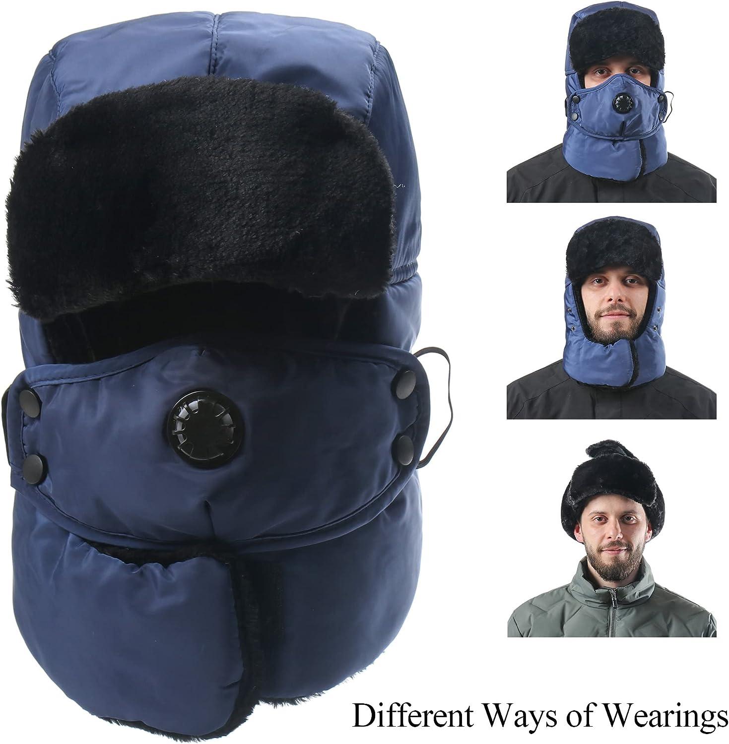 Trooper Trapper Hat w/Face Mask Windproof Water Resistant Winter