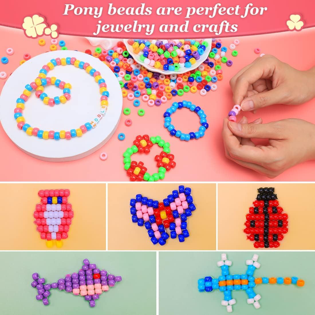 Pink Glow Pony Beads for bracelets, jewelry, arts crafts, made in USA - Pony  Beads Plus