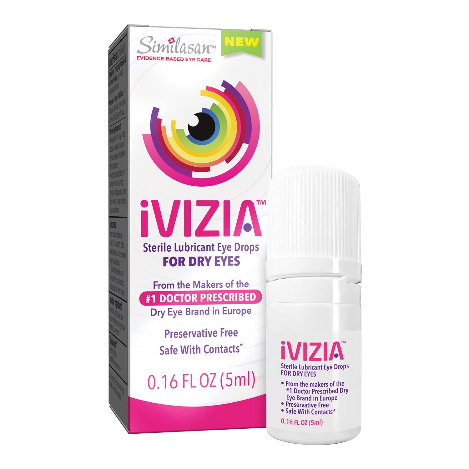 iVIZIA Sterile Lubricant Eye Drops PreservativeFree Moisturizing Dry