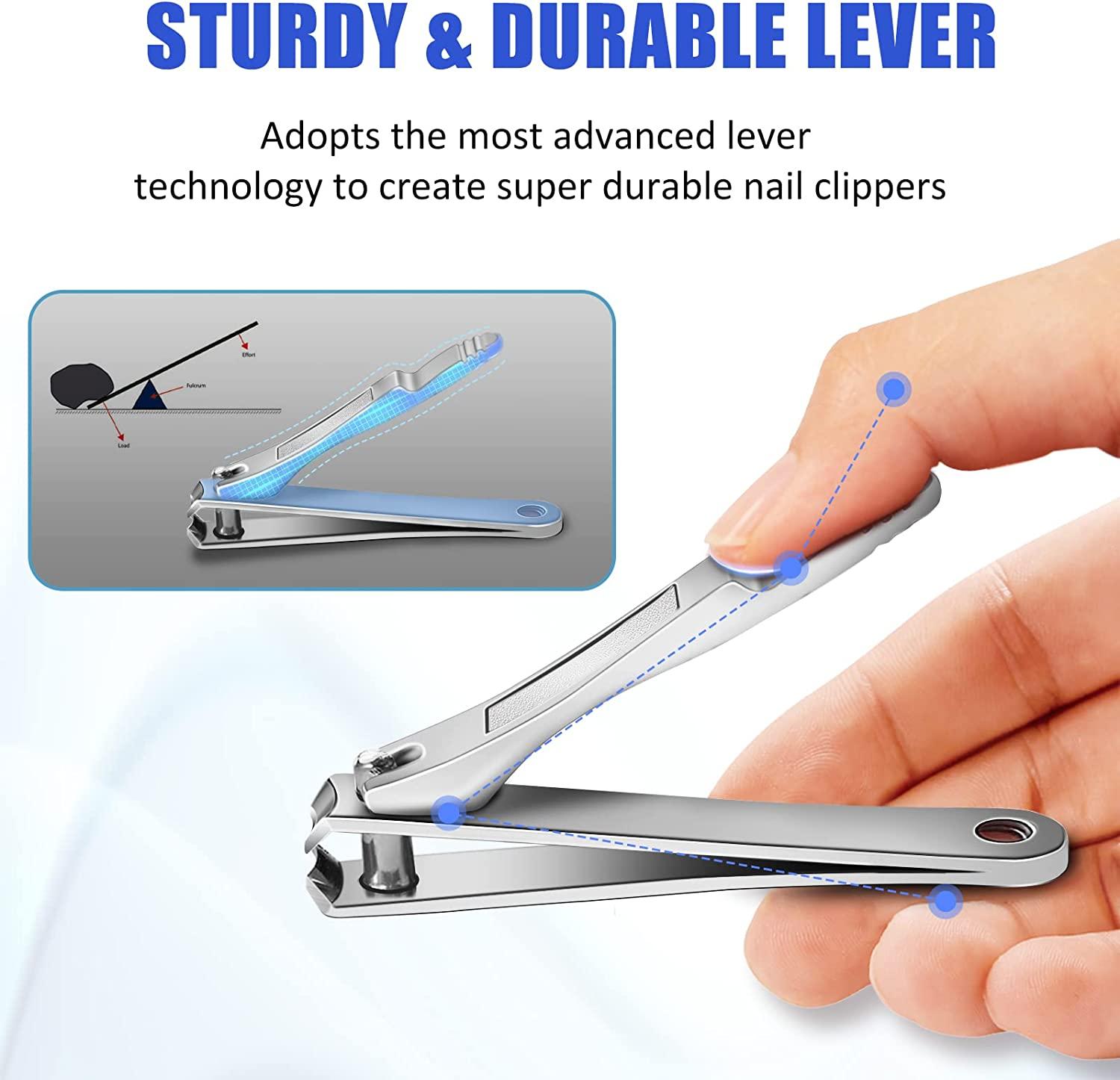 Stainless Steel Curved Nail Clippers Professional Fingernail and Toenail  Clippers with Keychain Ring for Kinds Nails