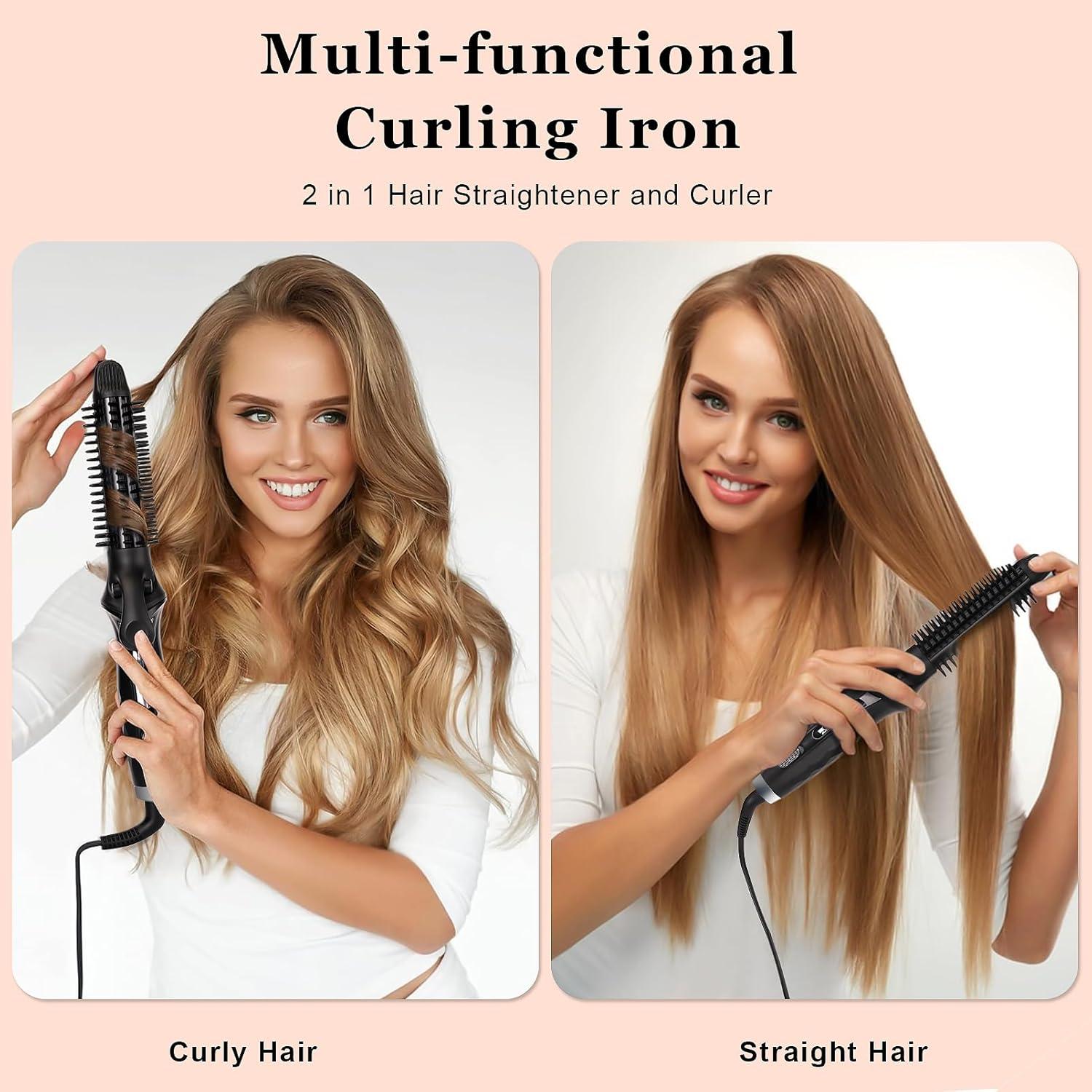2-in-1 Hair Straightener Curling Iron Classic Curls Smooth