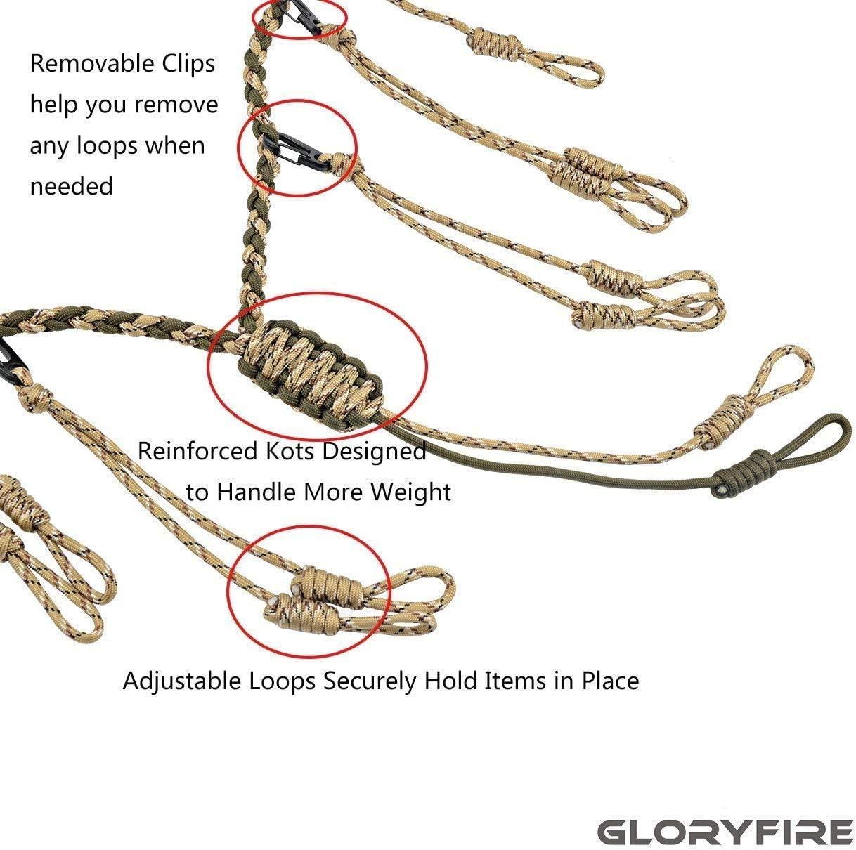 GLORYFIRE Duck Call Lanyard with Removable Drops Secures 5 Call Premium