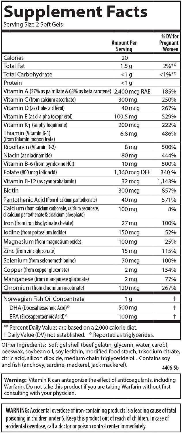 Carlson Prenatal Multiple with DHA & Vitamin D3 Pregnancy Health