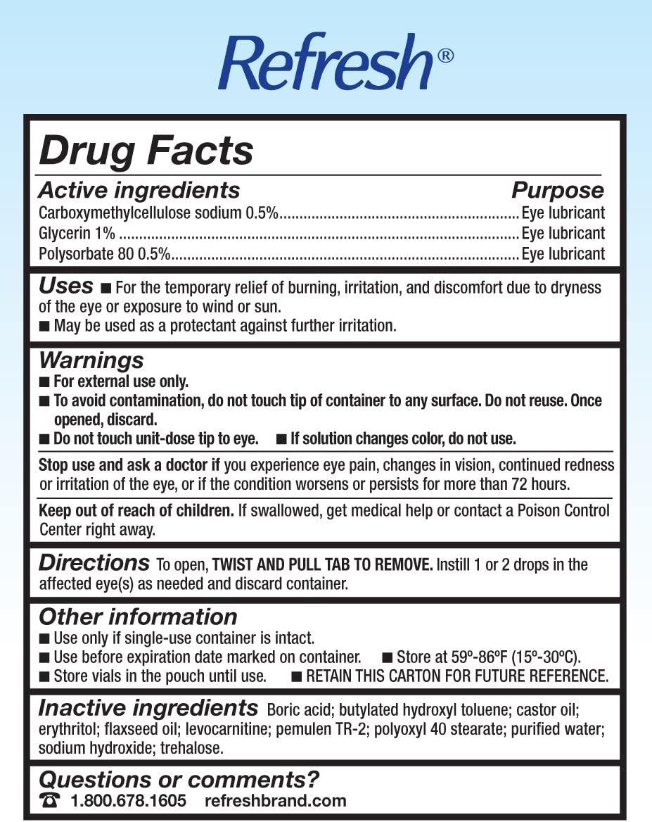 Refresh Optive Mega3 Lubricant Eye Drops 30 Count Dry Eye Relief