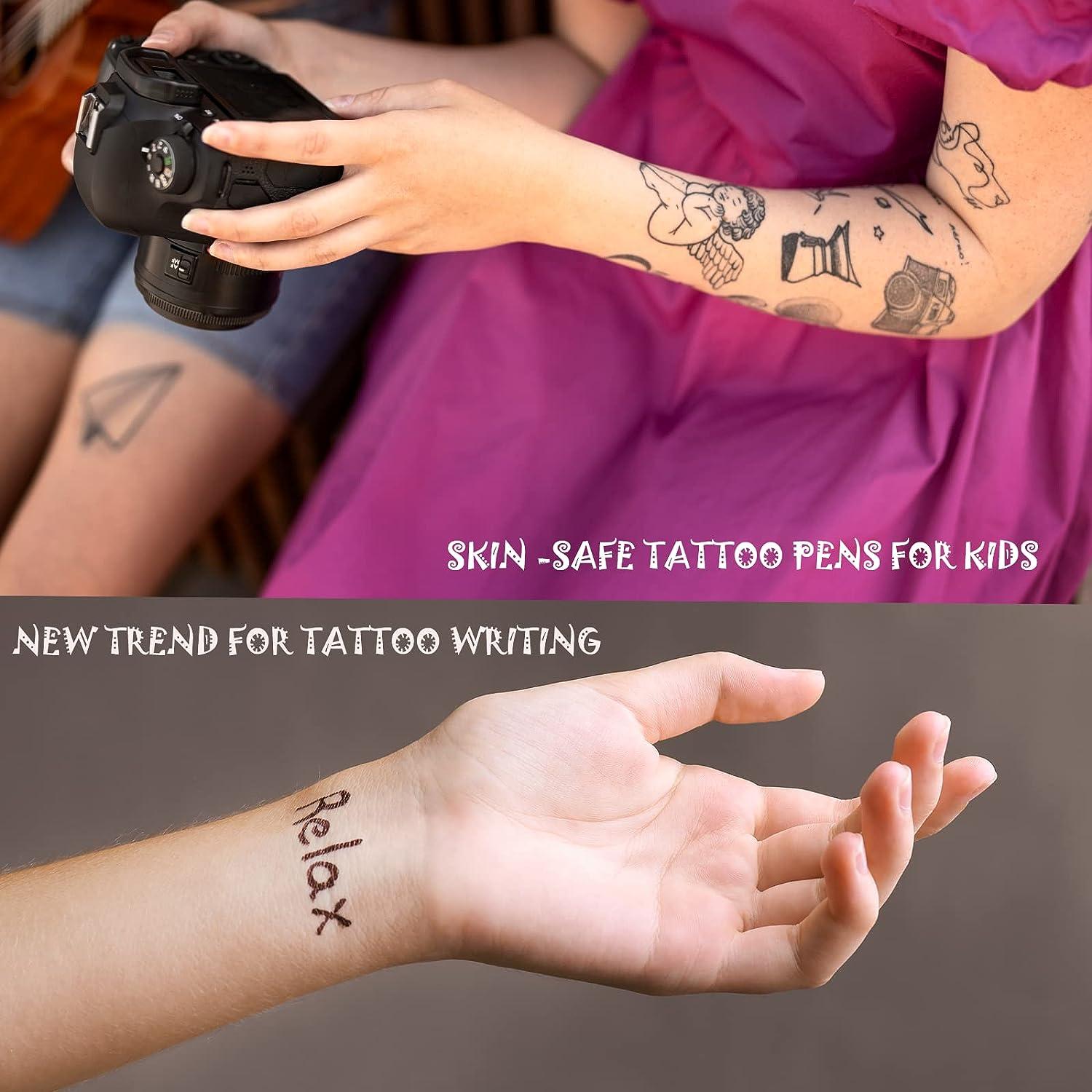 Jim&Gloria Temporary Tattoo Pens Fake Tattoos Kit Removable Body Tattoo  Paint Markers For Men Women Sleeves St Patricks Day Teen Girls Trendy Stuff