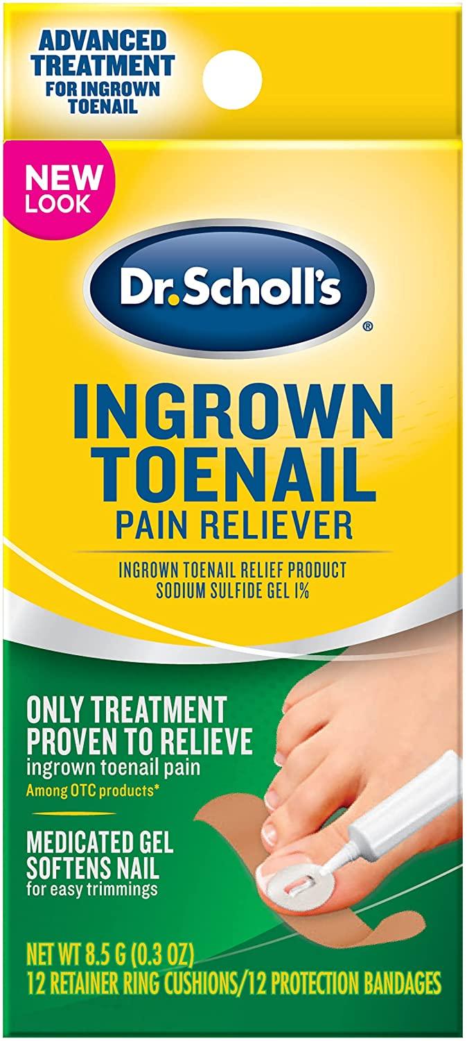Dr. Scholl's Ingrown Toenail Pain Reliever  / Medicated Gel Softens  Nails for Easy Trimming and Foam Ring and Bandage Protect the Affected Area