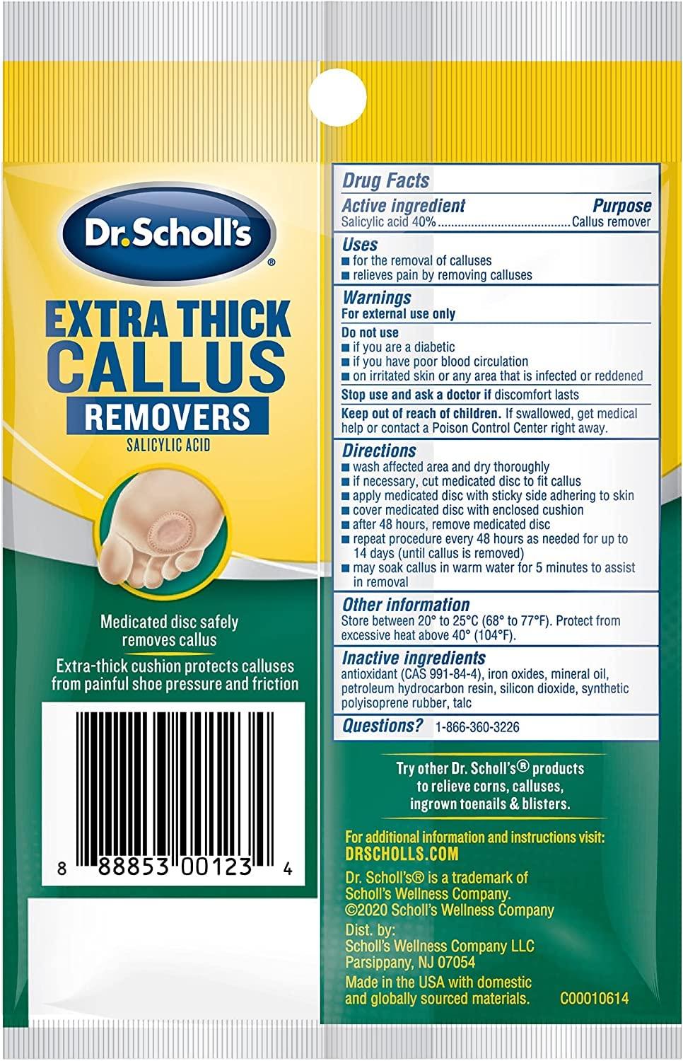 Dr. Scholl's Callus Removers Extra Thick 4 Pads Pack of 6