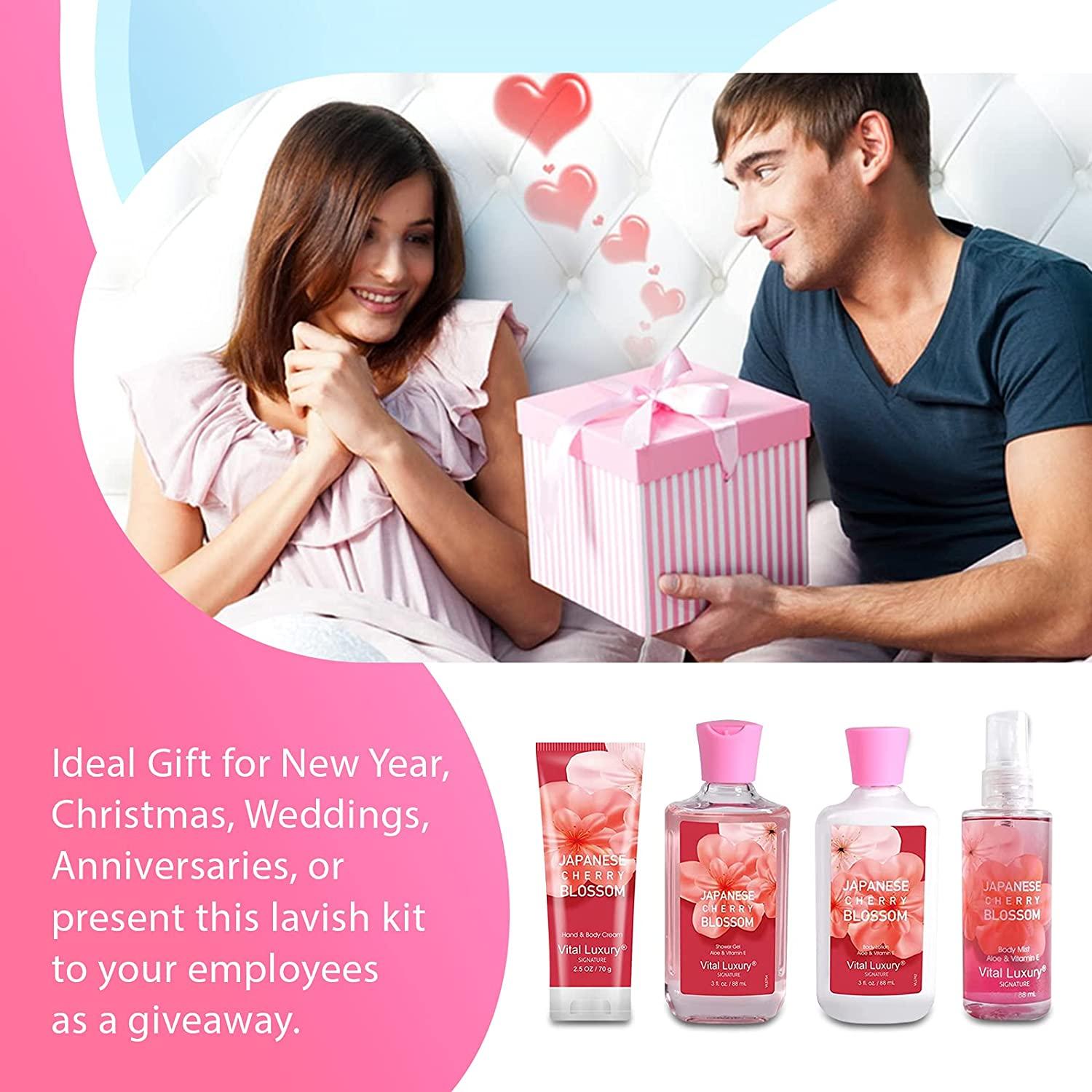 Japanese Cherry Blossom Luxury Bath & Body Kit - 3oz Gift Set for