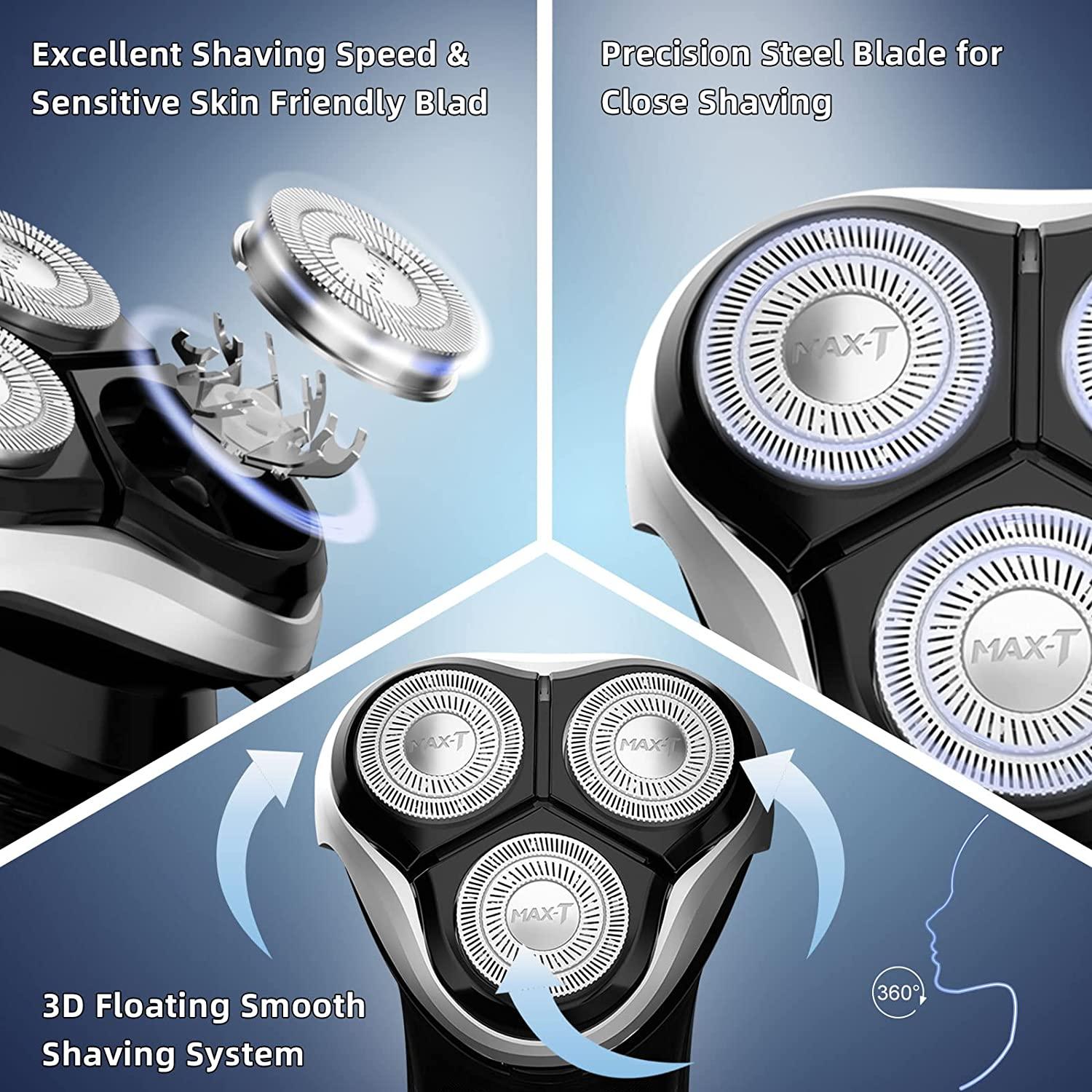 Electric Shaver for Men, MAXT Quick Rechargeable Electric Razor Wet
