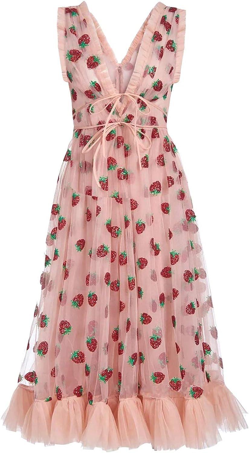 strawberry glitter dress Sweet As Strawberry Baby Girl Birthday Dress main image 1