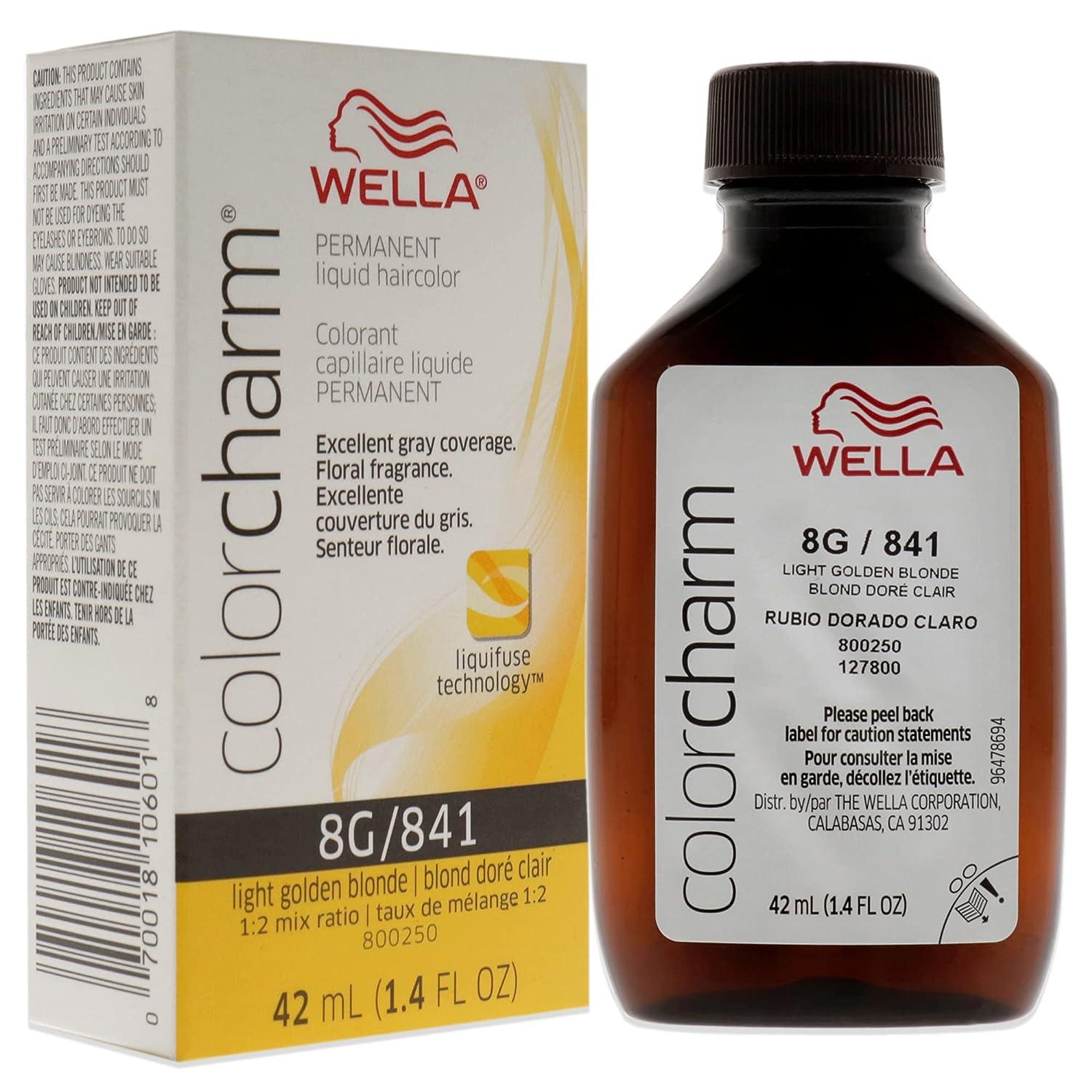Wella ColorCharm Permanent Liquid Hair Color for Gray Coverage 8G Light