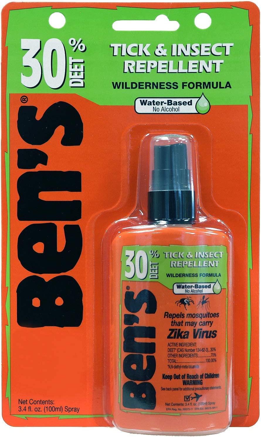 Ben's 30 Tick & Insect Repellent 3.4 Fl Oz. Pump Spray Carded