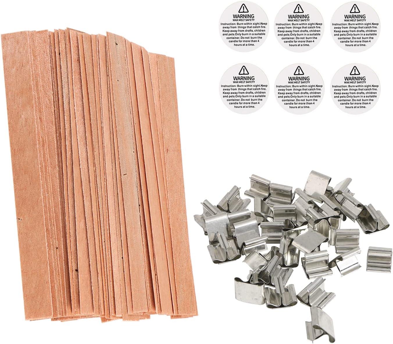 Wood Wicks for Candles Making - 50 Pieces Smokeless Wooden Wicks