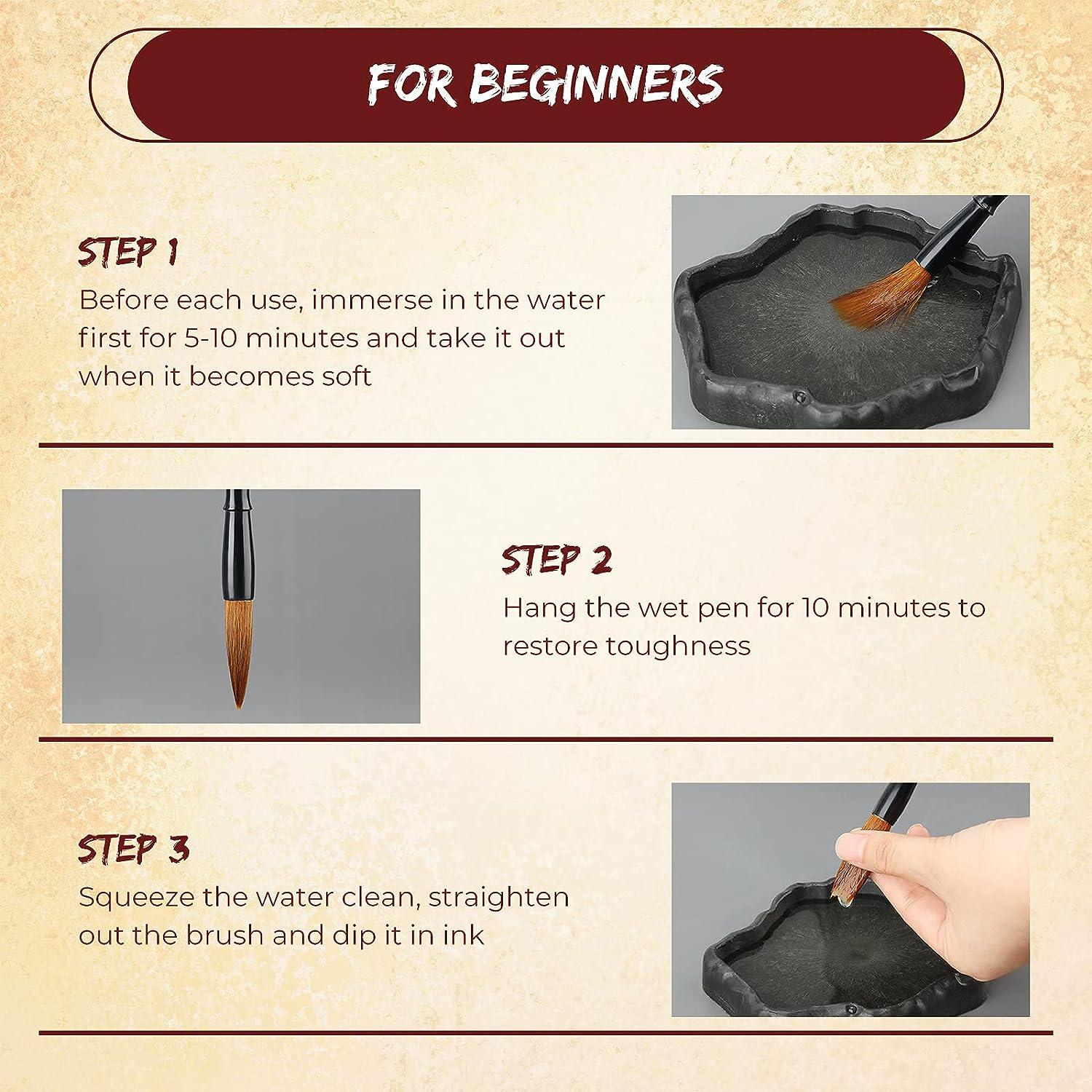 3 Pieces Chinese Calligraphy Brush Chinese Brush Pens Japanese